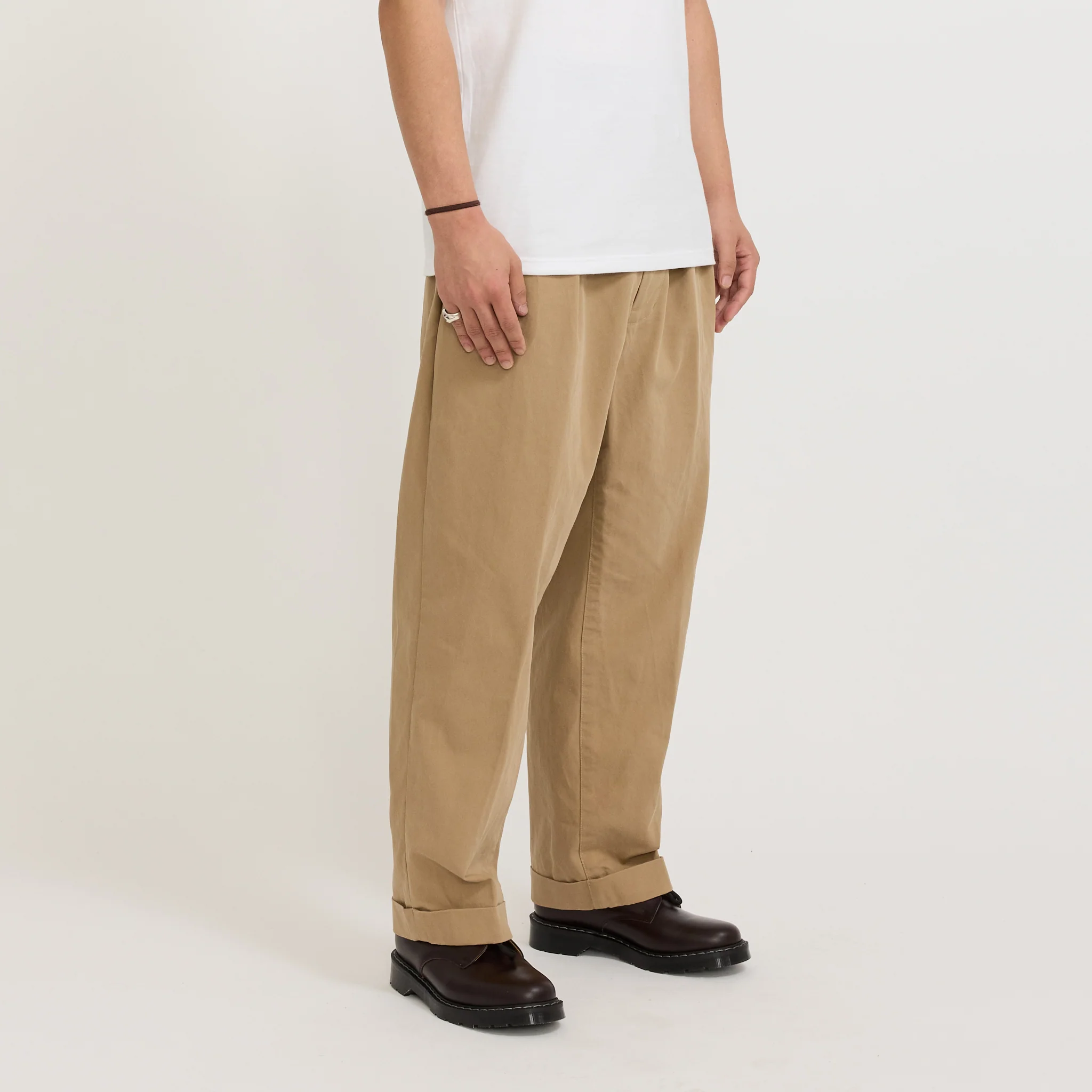 2 Pleats Trousers Twill Khaki - Image 7
