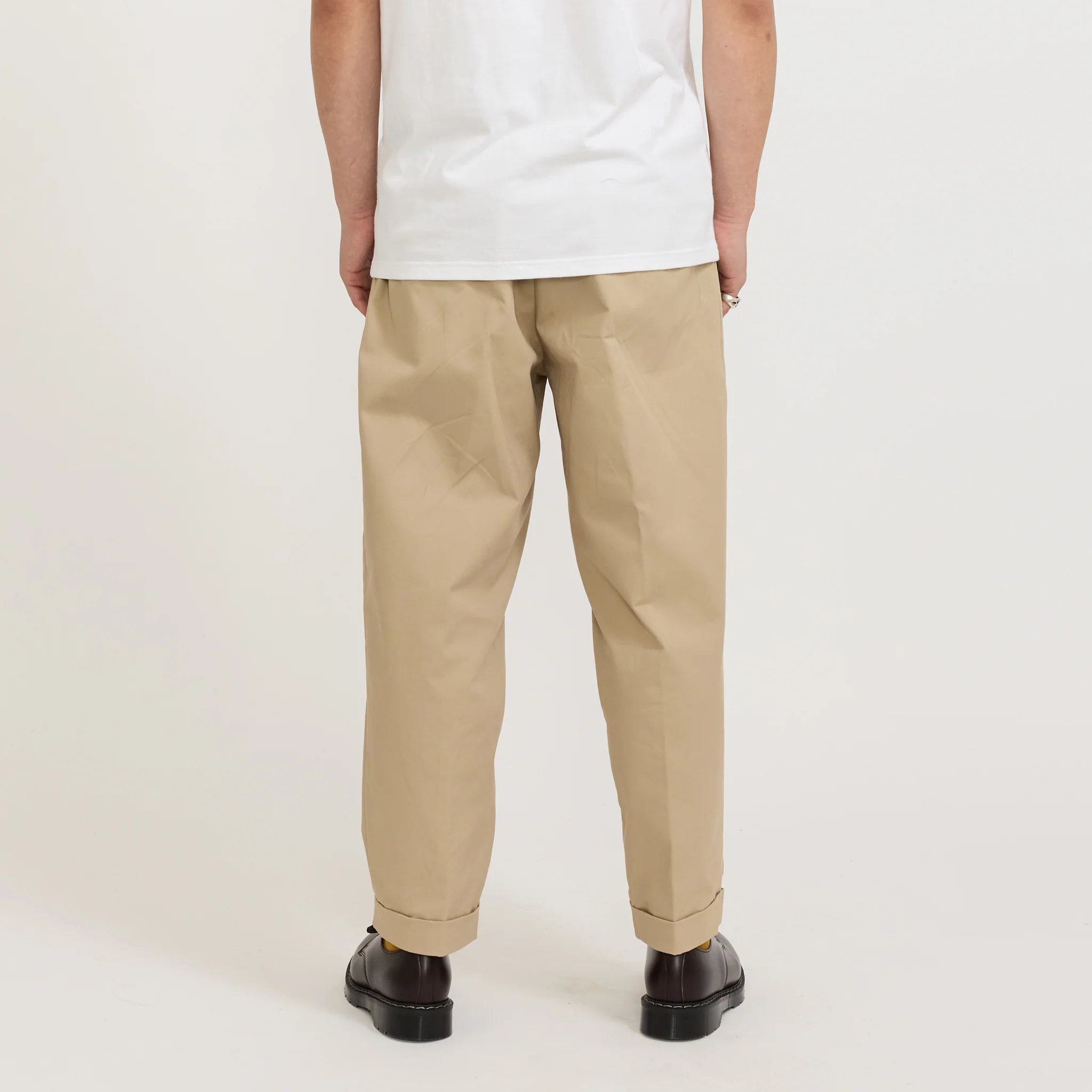 2 Pleats Twill Pant Khaki - Image 4