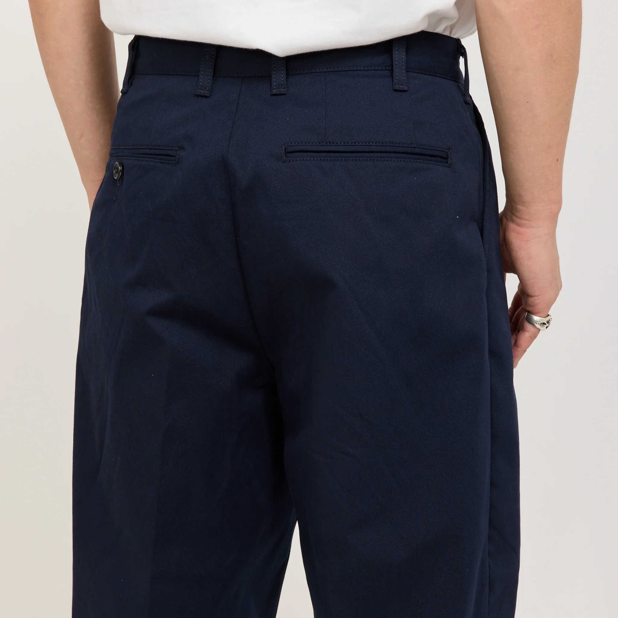 2 Pleats Twill Pant Navy - Image 6