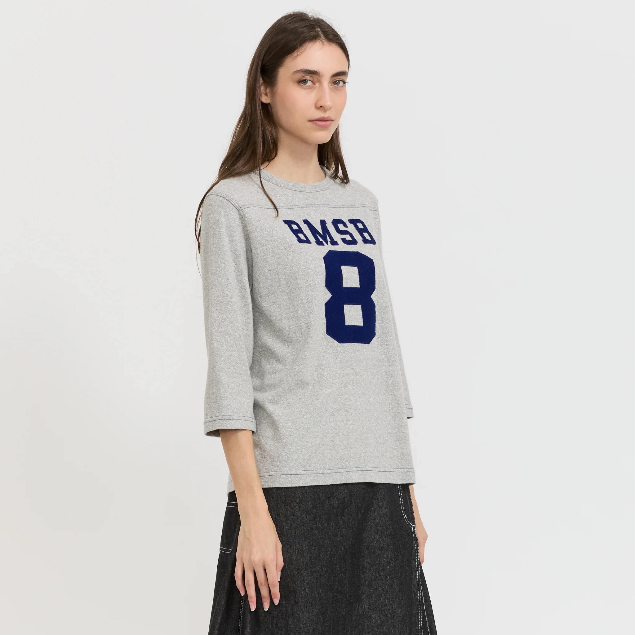 3/4 Sleeve Football Tee Grey - Image 3