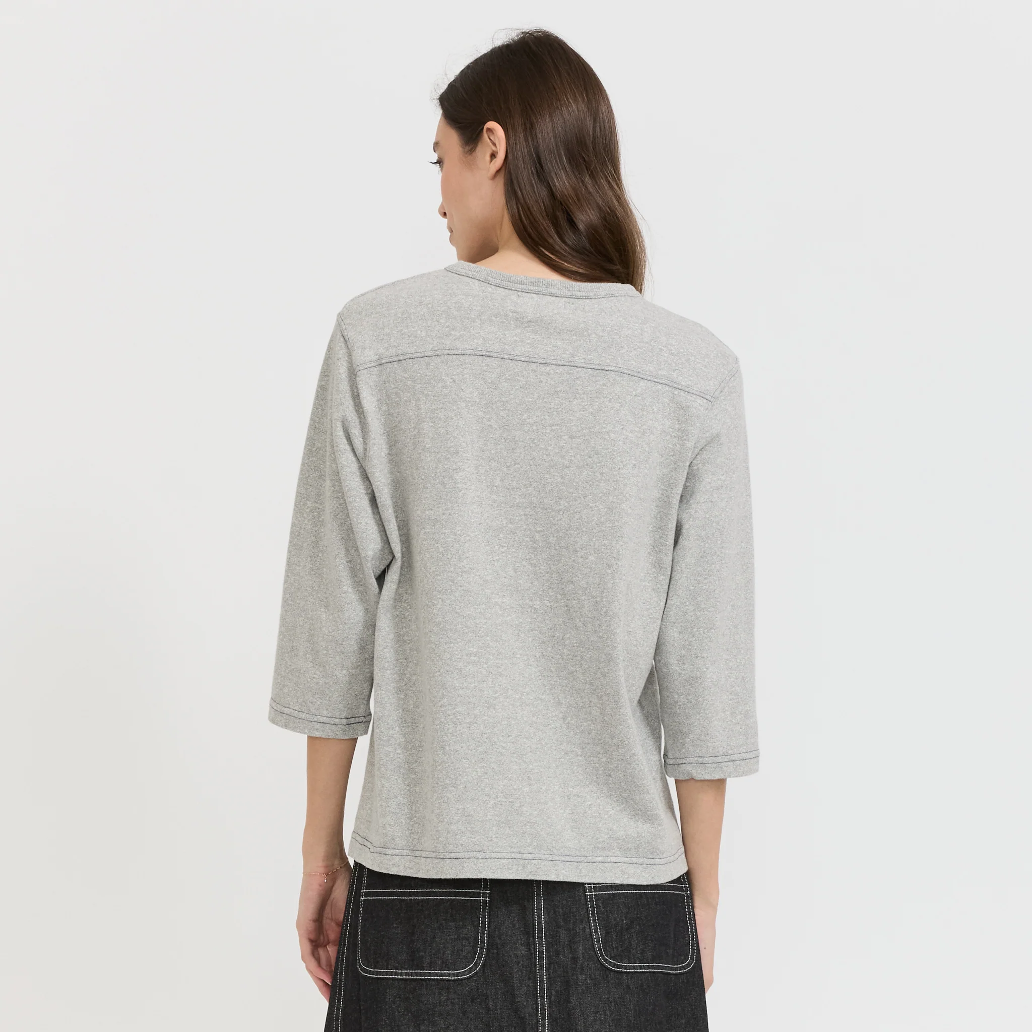3/4 Sleeve Football Tee Grey - Image 4