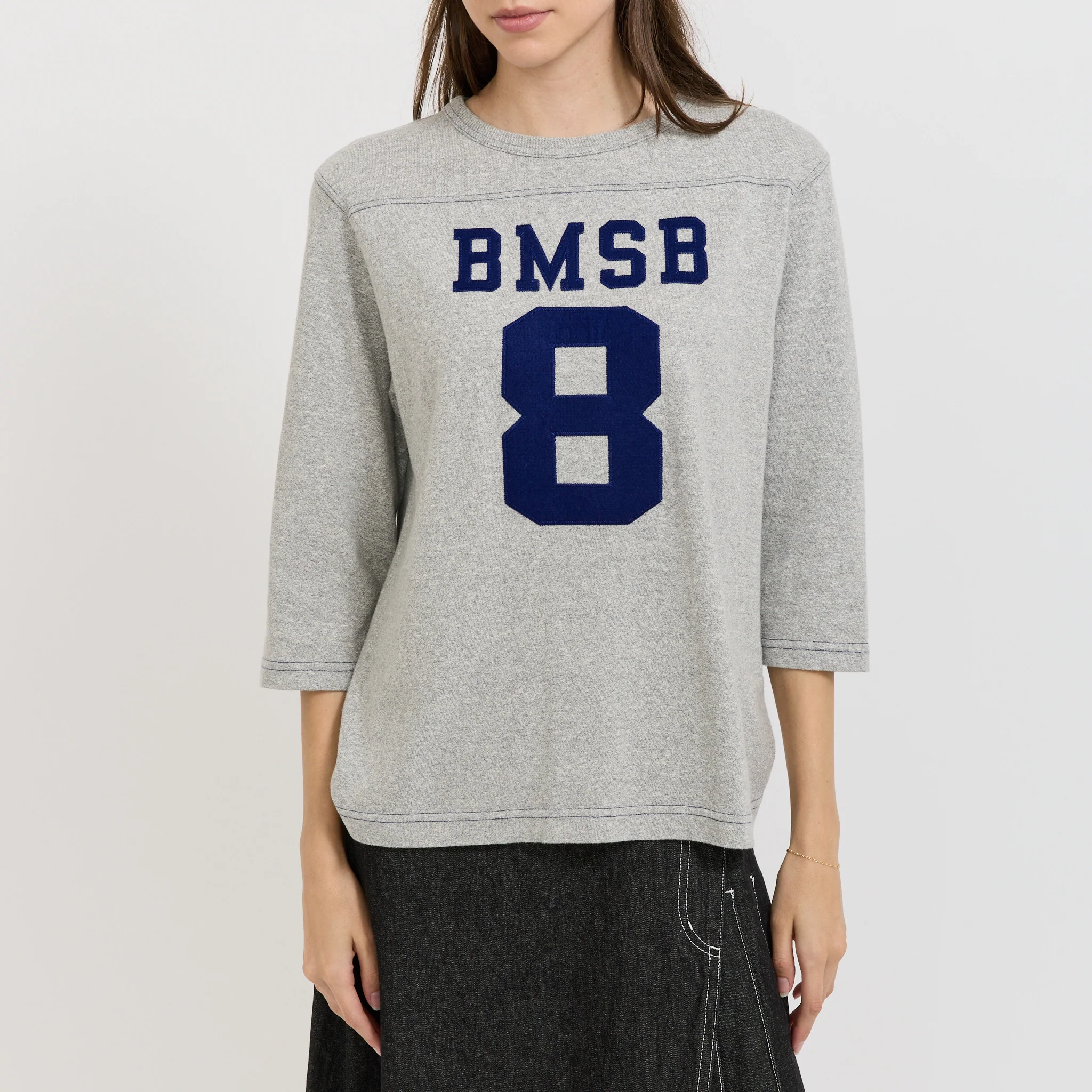 3/4 Sleeve Football Tee Grey - Image 5