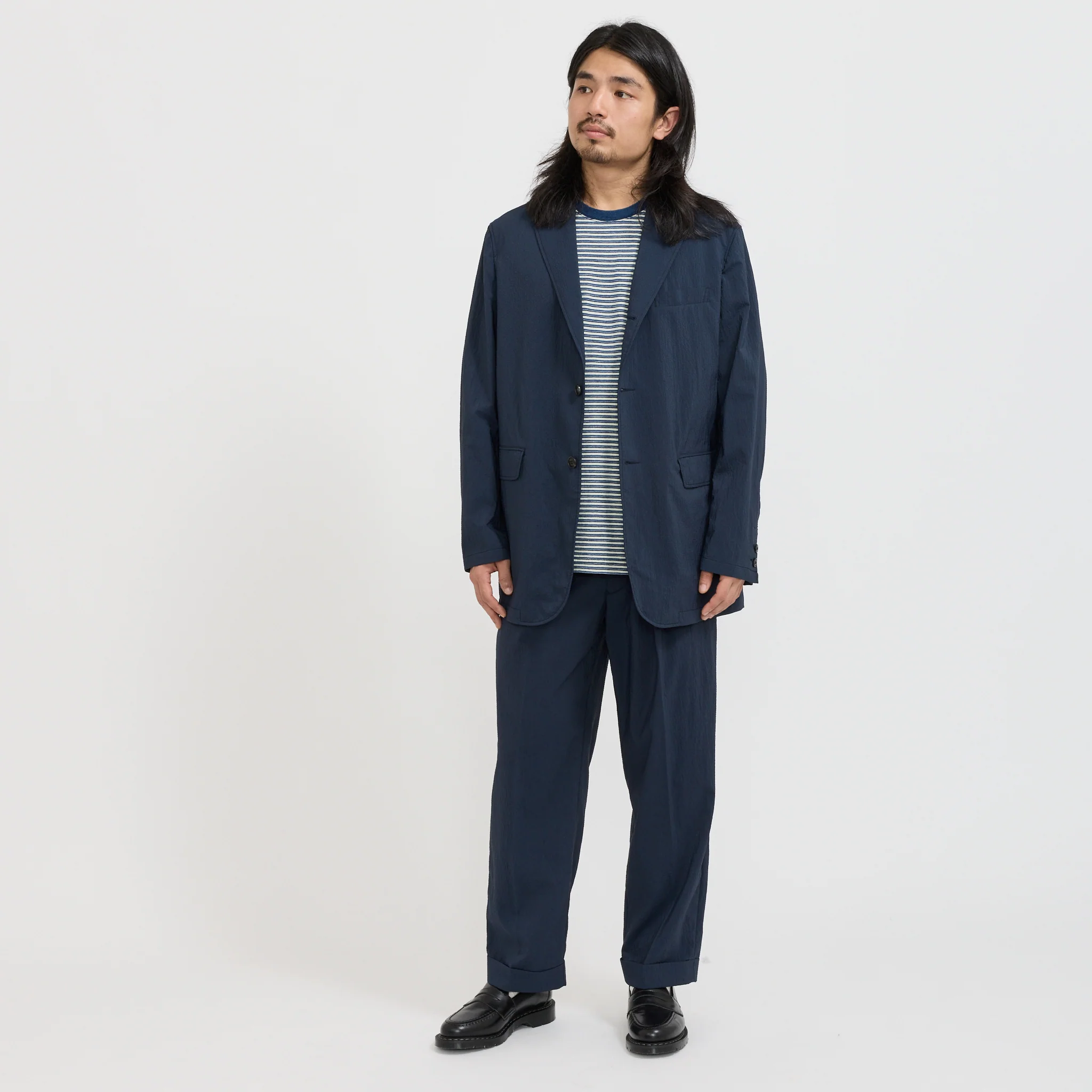 3B Anywhere Jacket Seersucker Navy - Image 2