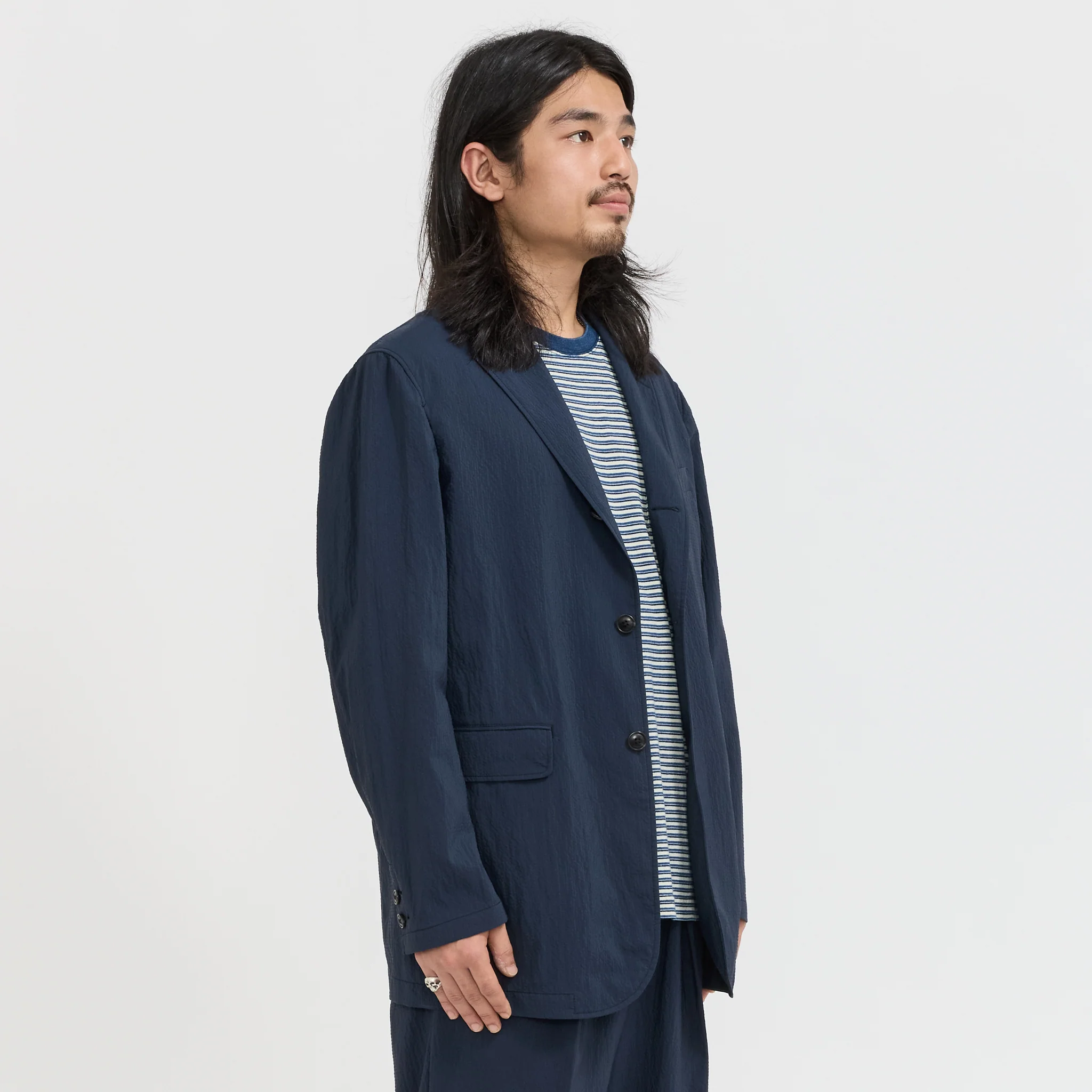 3B Anywhere Jacket Seersucker Navy - Image 3