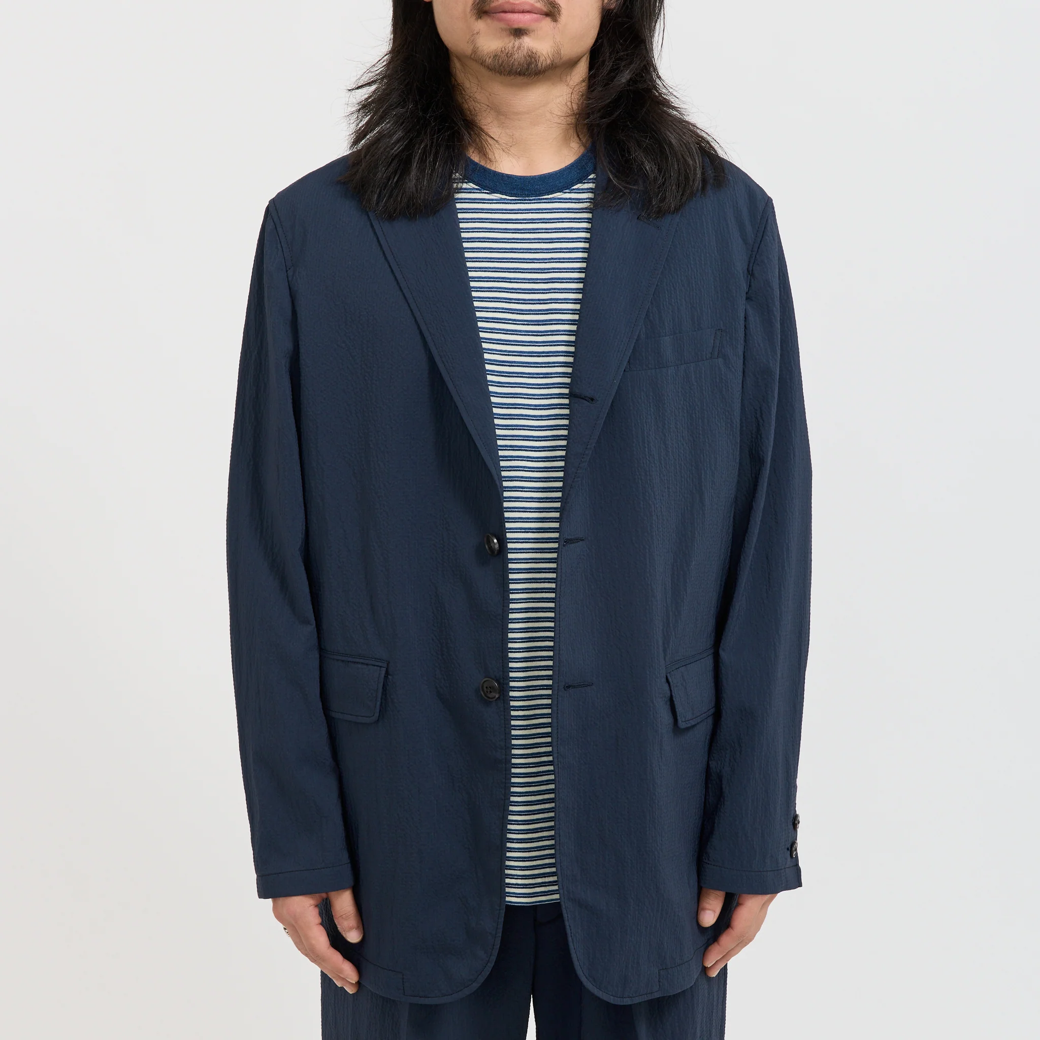 3B Anywhere Jacket Seersucker Navy - Image 5