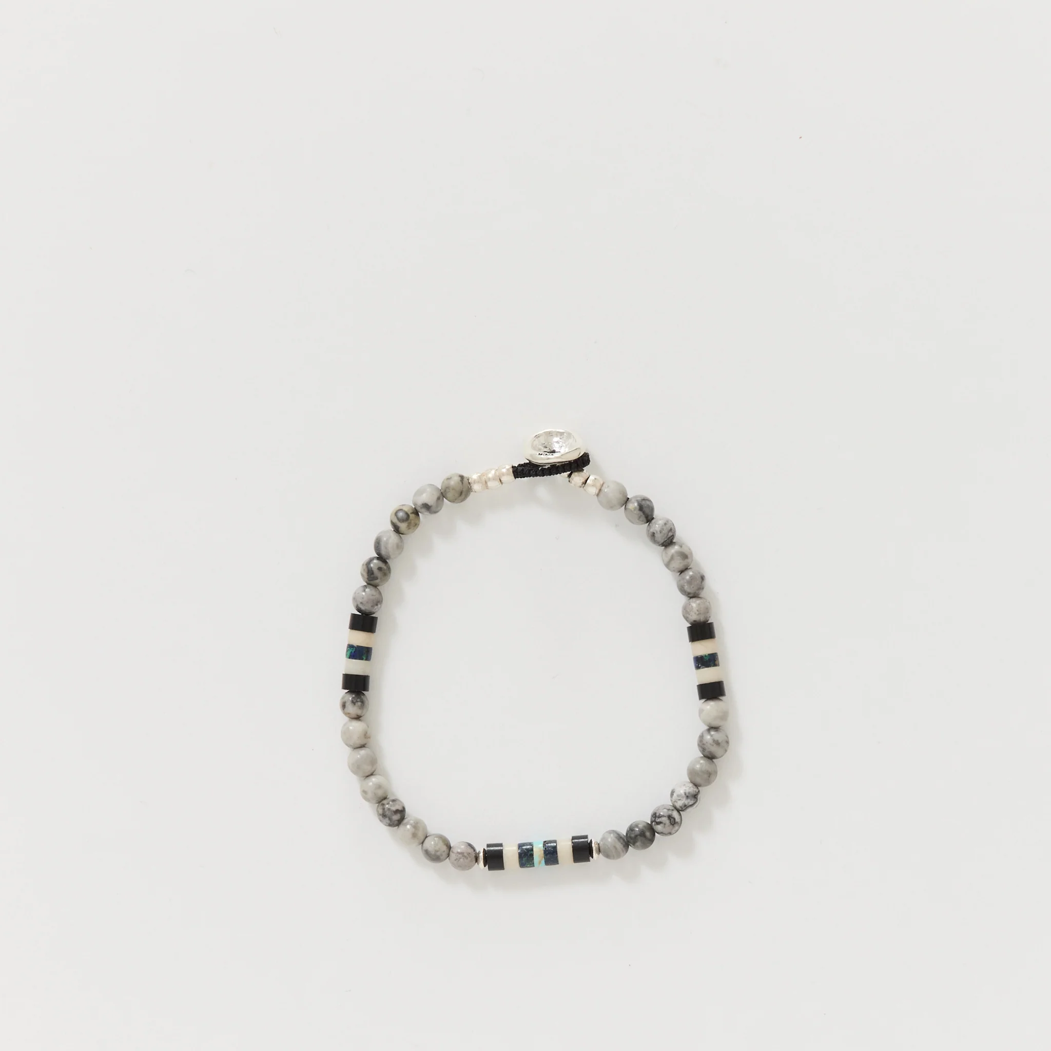 4mm Stone Bracelet Grey Jasper - Image 2