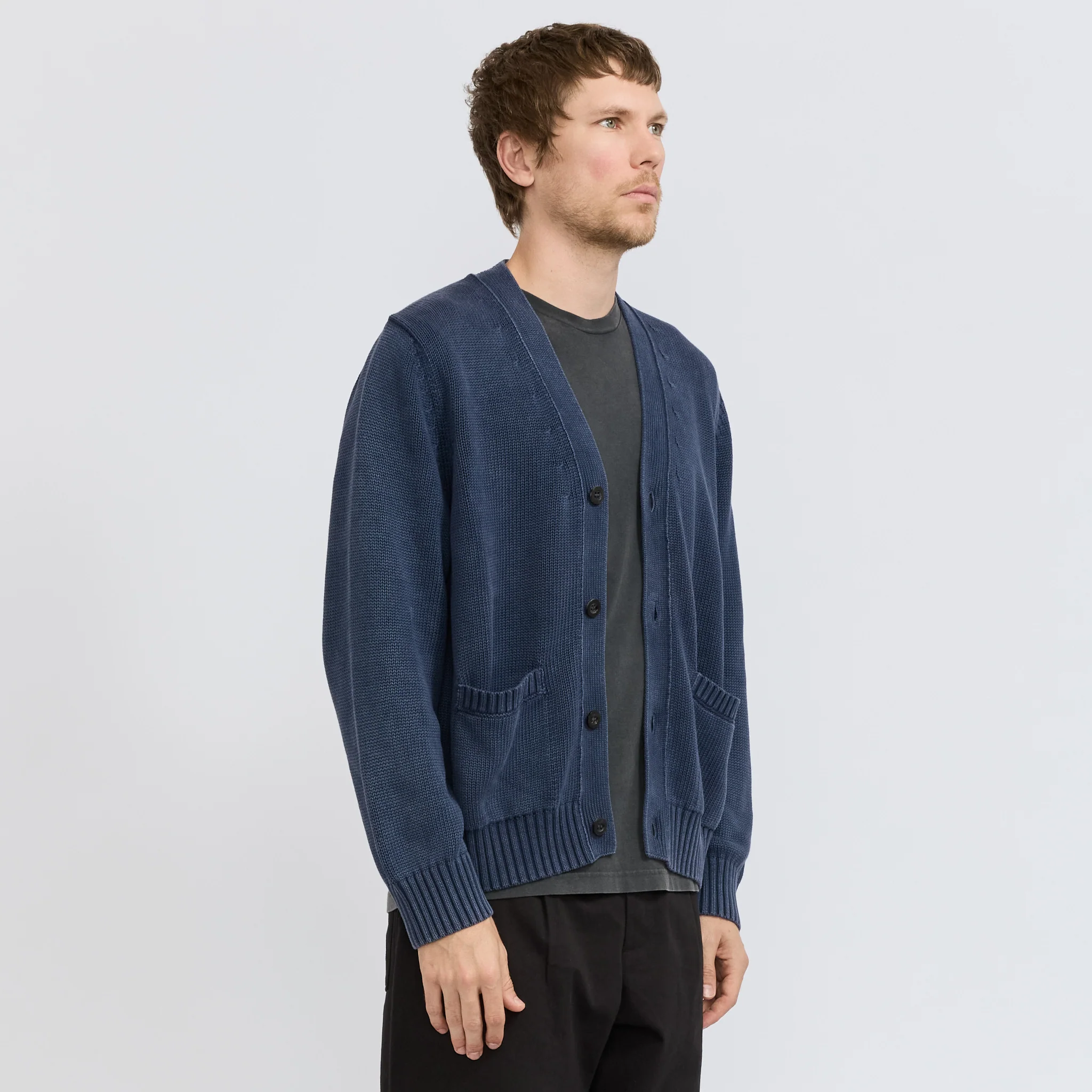 Acid Wash Cardigan Midnight - Image 3