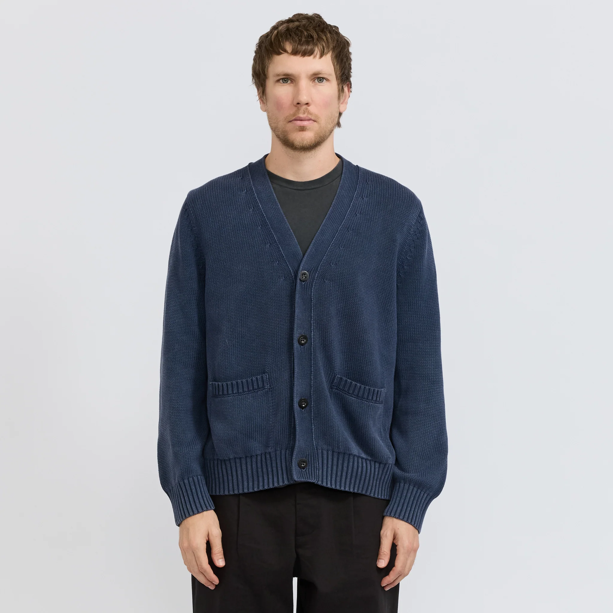 Acid Wash Cardigan Midnight - Image 6