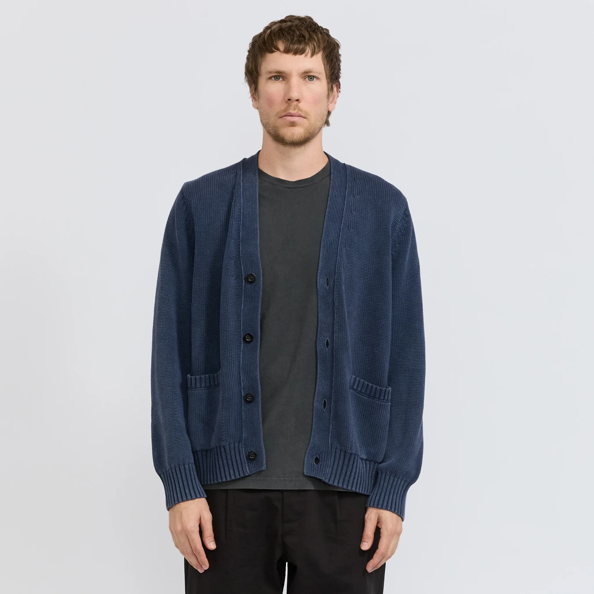 Acid Wash Cardigan Midnight - Image 8