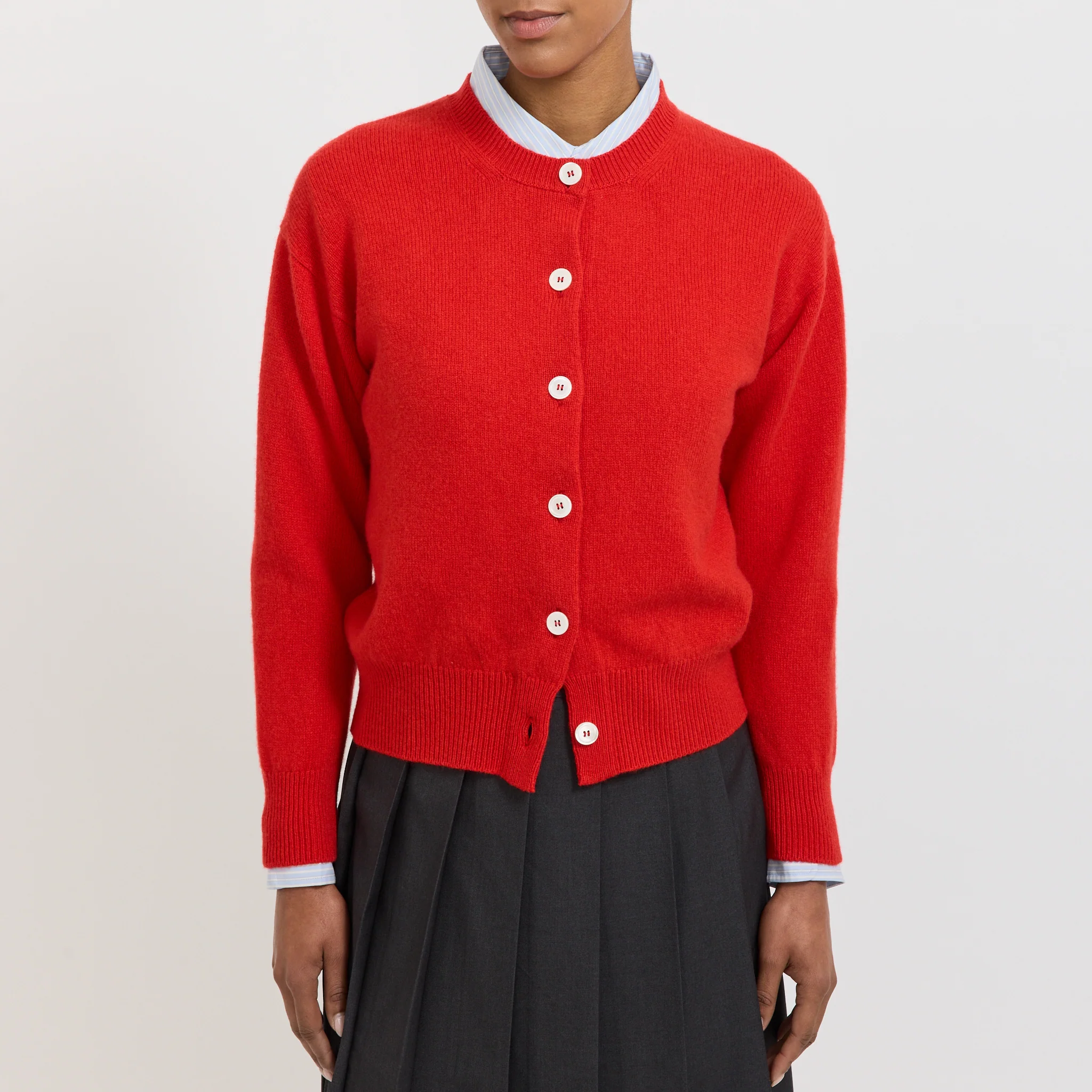 Ada Crewneck Cardigan Poppy Red - Image 4
