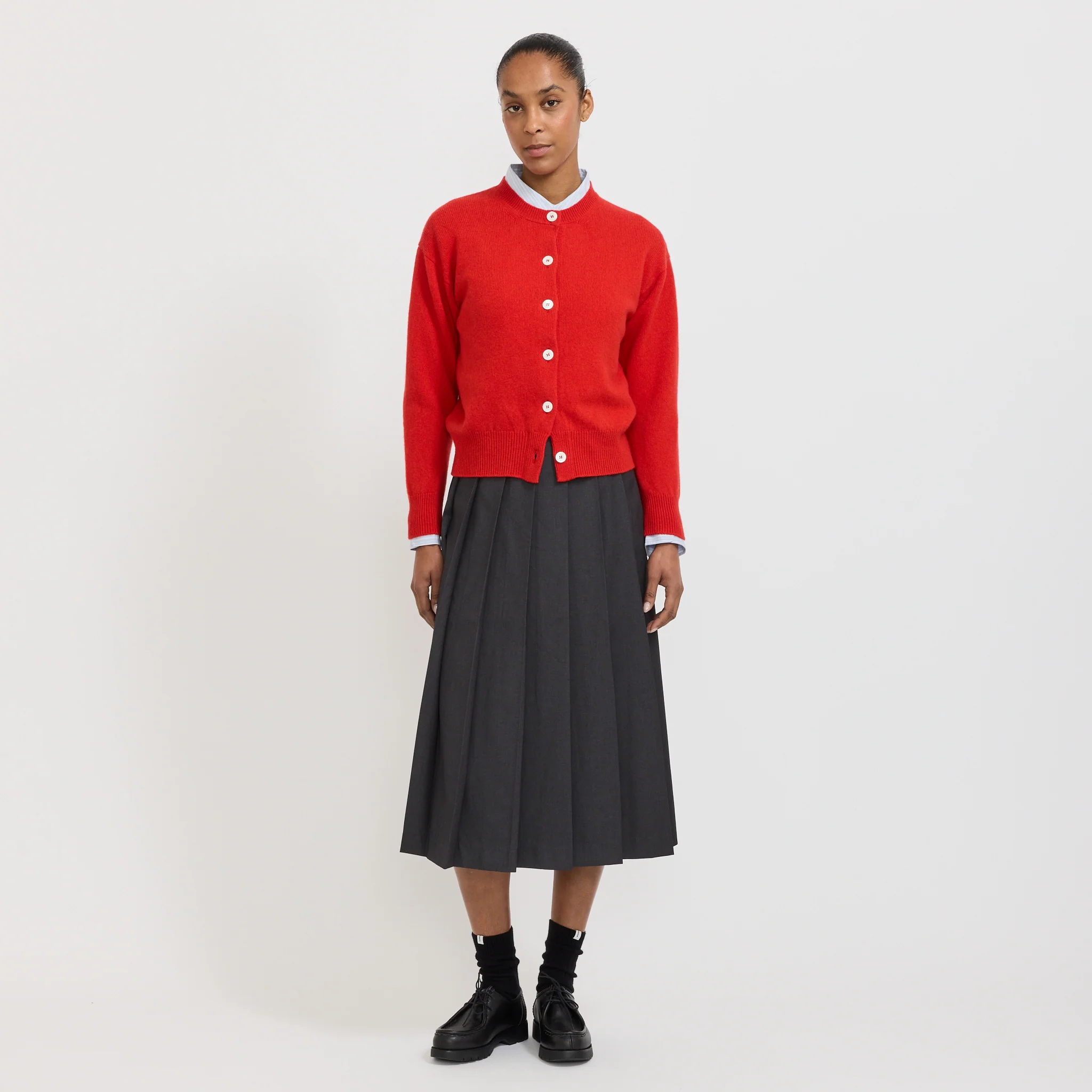 Ada Crewneck Cardigan Poppy Red - Image 6
