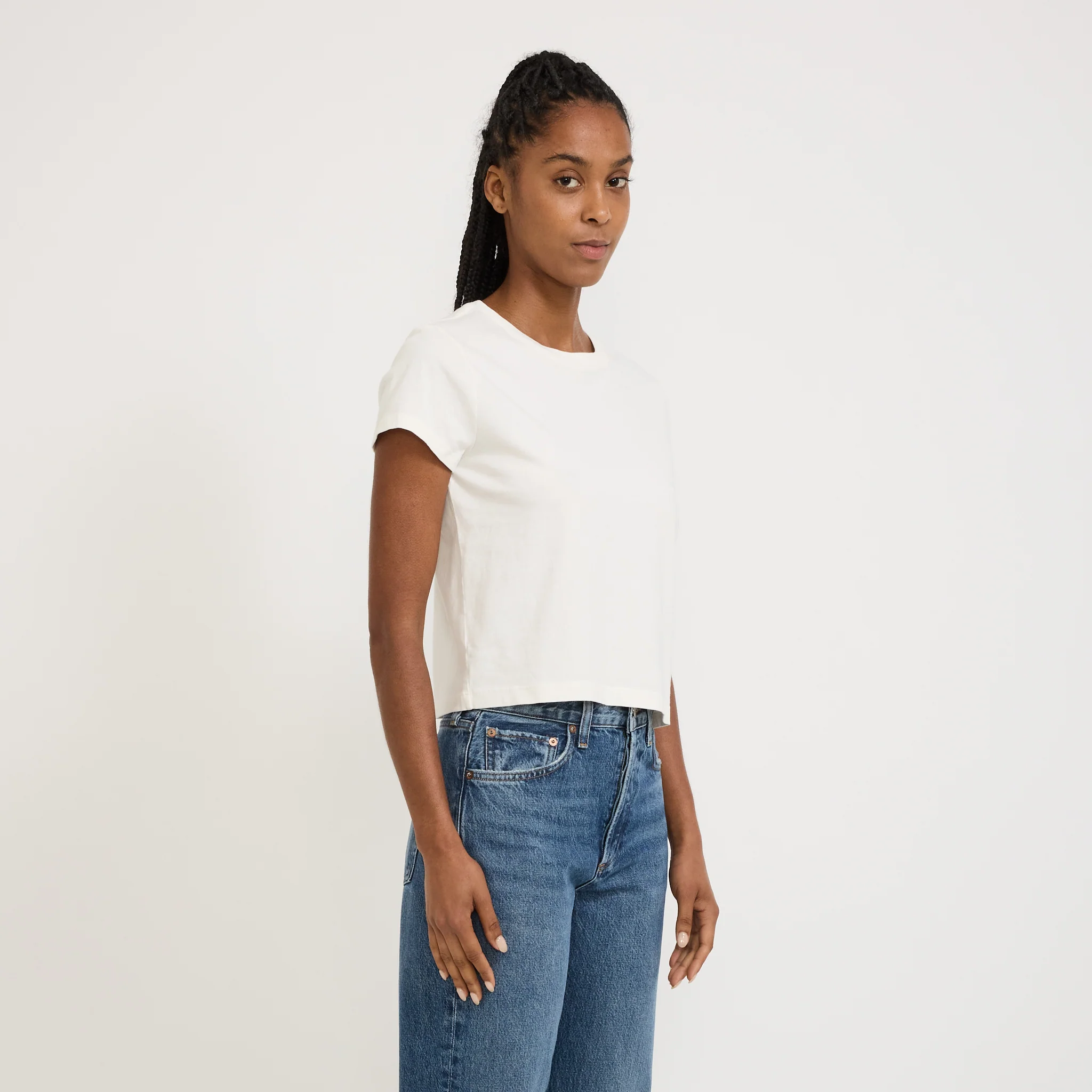 Adine Shrunken Tee Ash White - Image 3