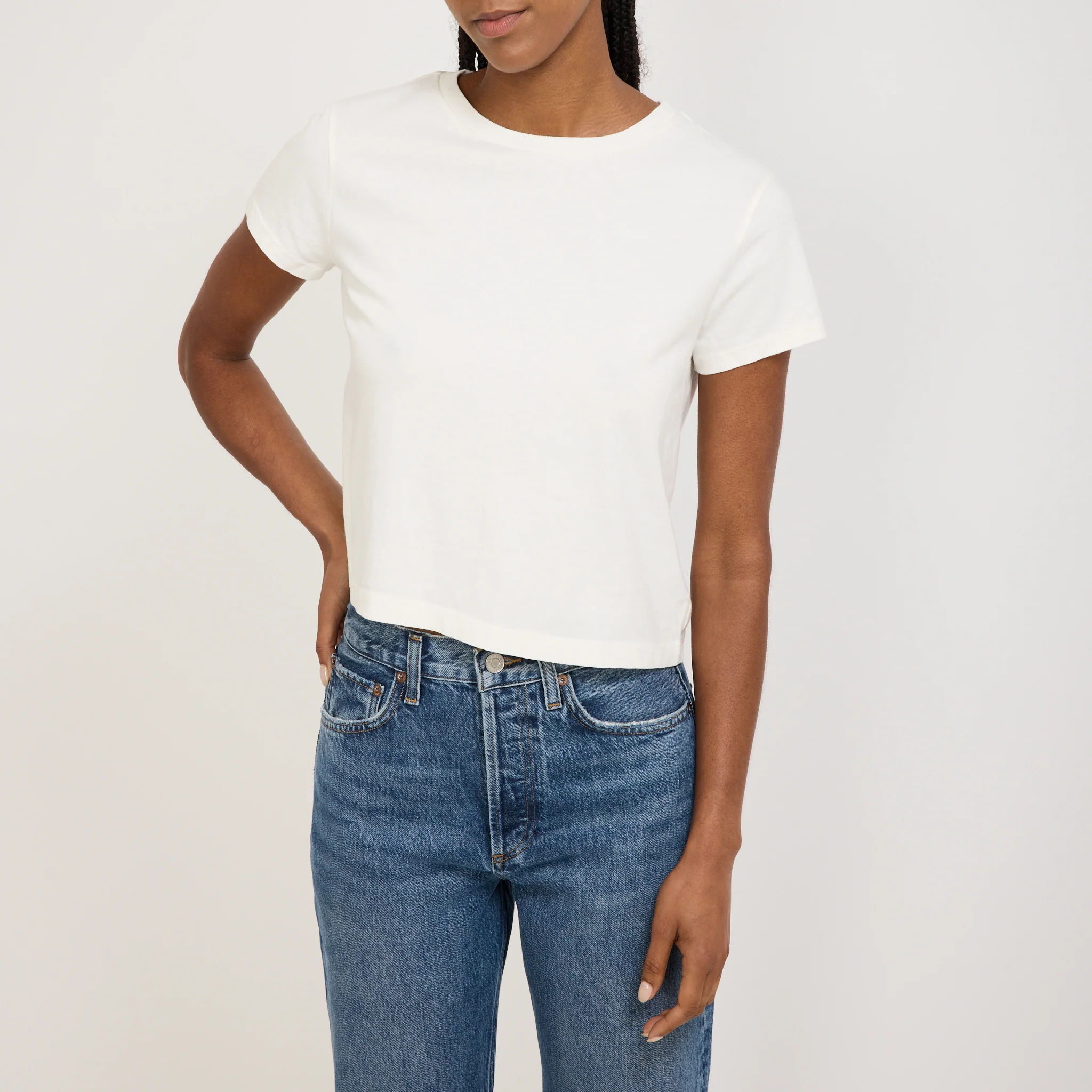 Adine Shrunken Tee Ash White - Image 5
