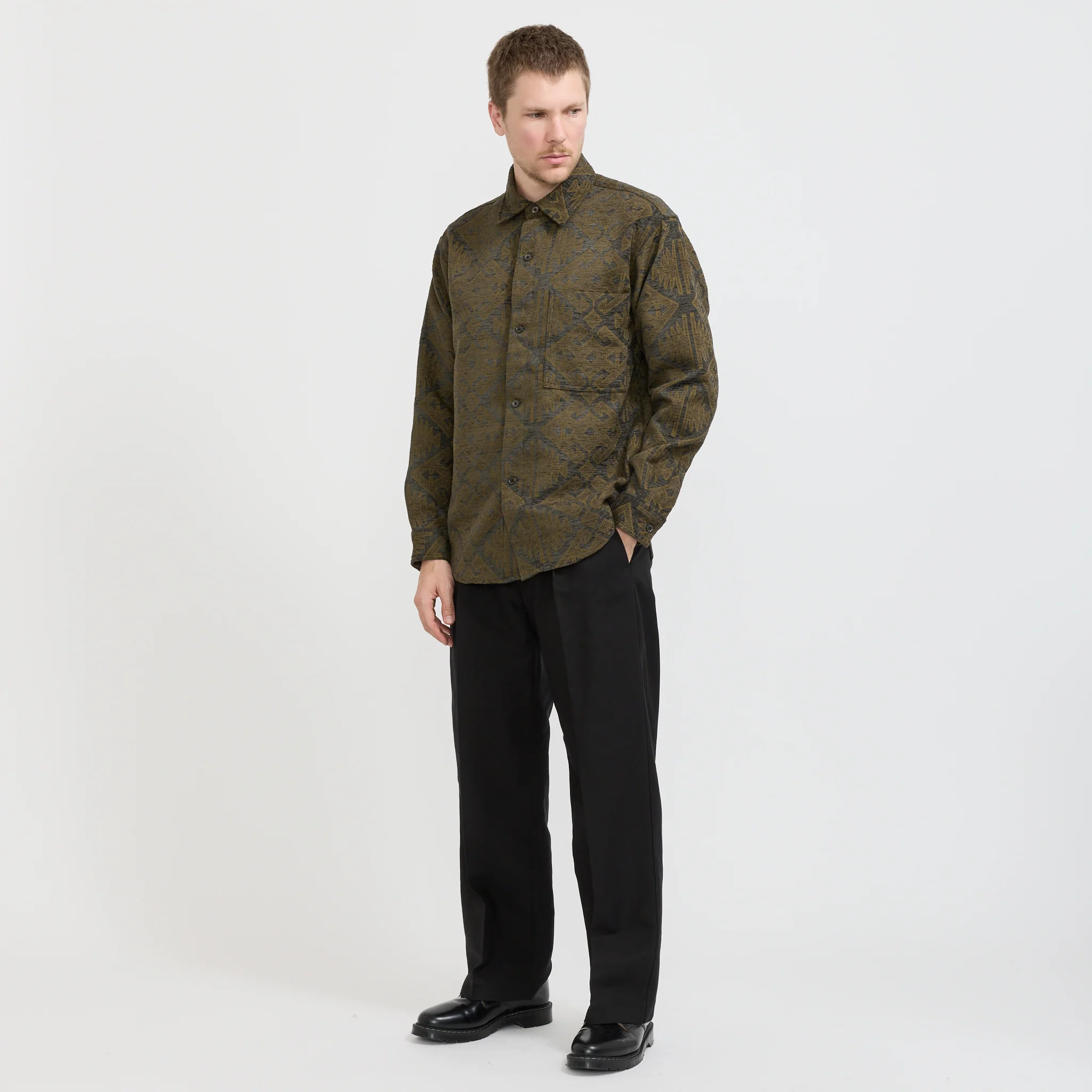 Adwin Jacquard Overshirt Green Multi