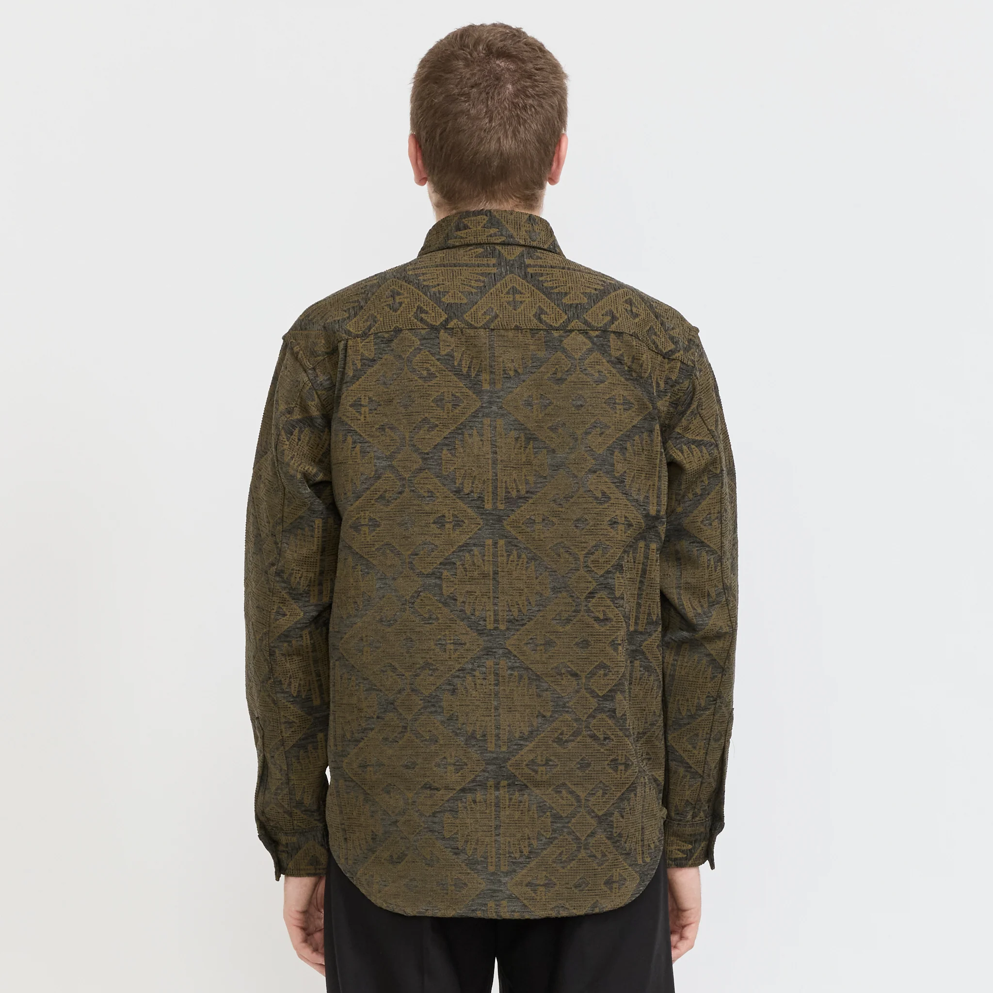 Adwin Jacquard Overshirt Green Multi - Image 4