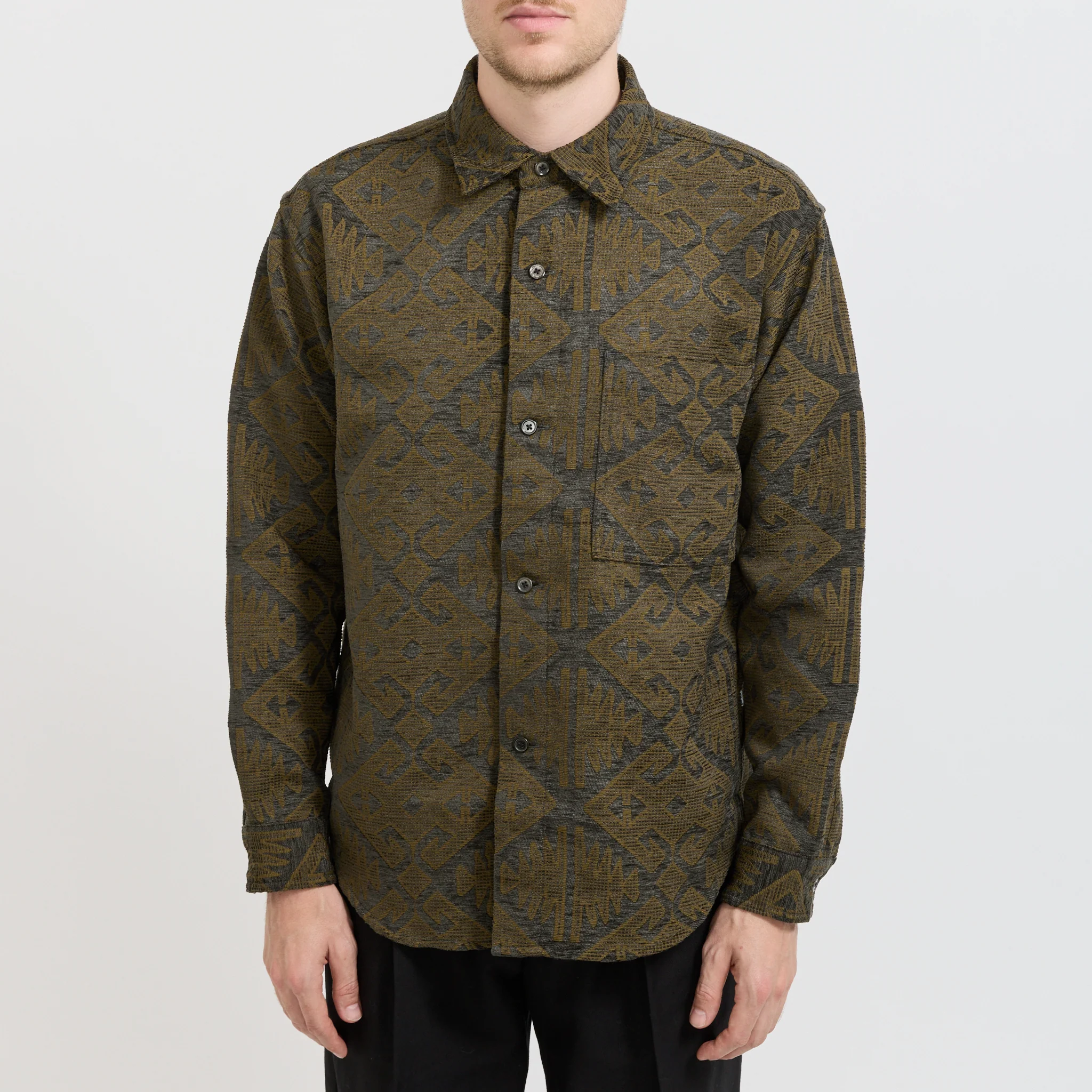 Adwin Jacquard Overshirt Green Multi - Image 5