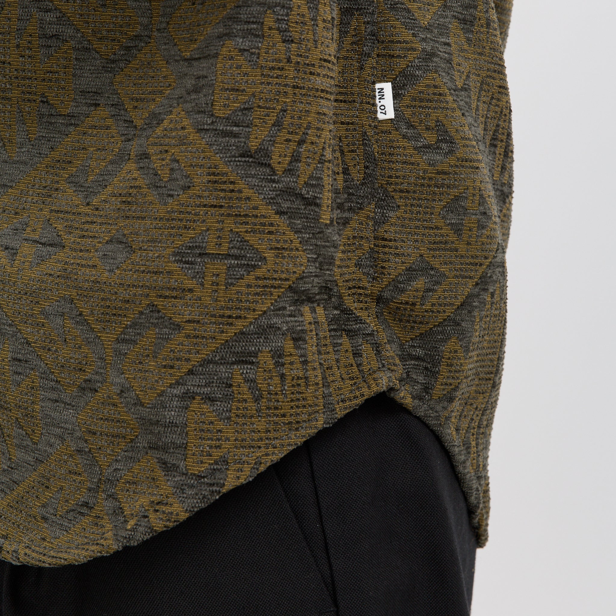 Adwin Jacquard Overshirt Green Multi - Image 6