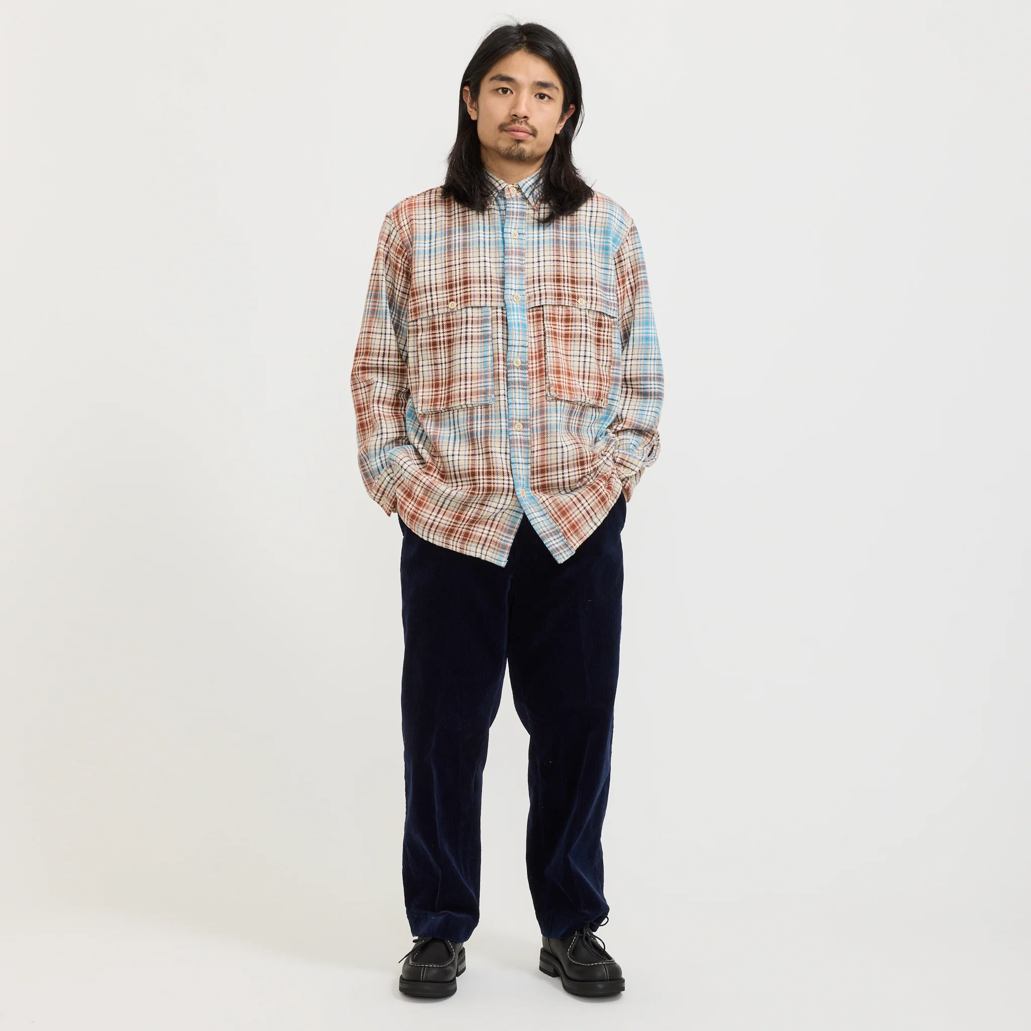 Albert Field Shirt Ivory/Blue - Image 2