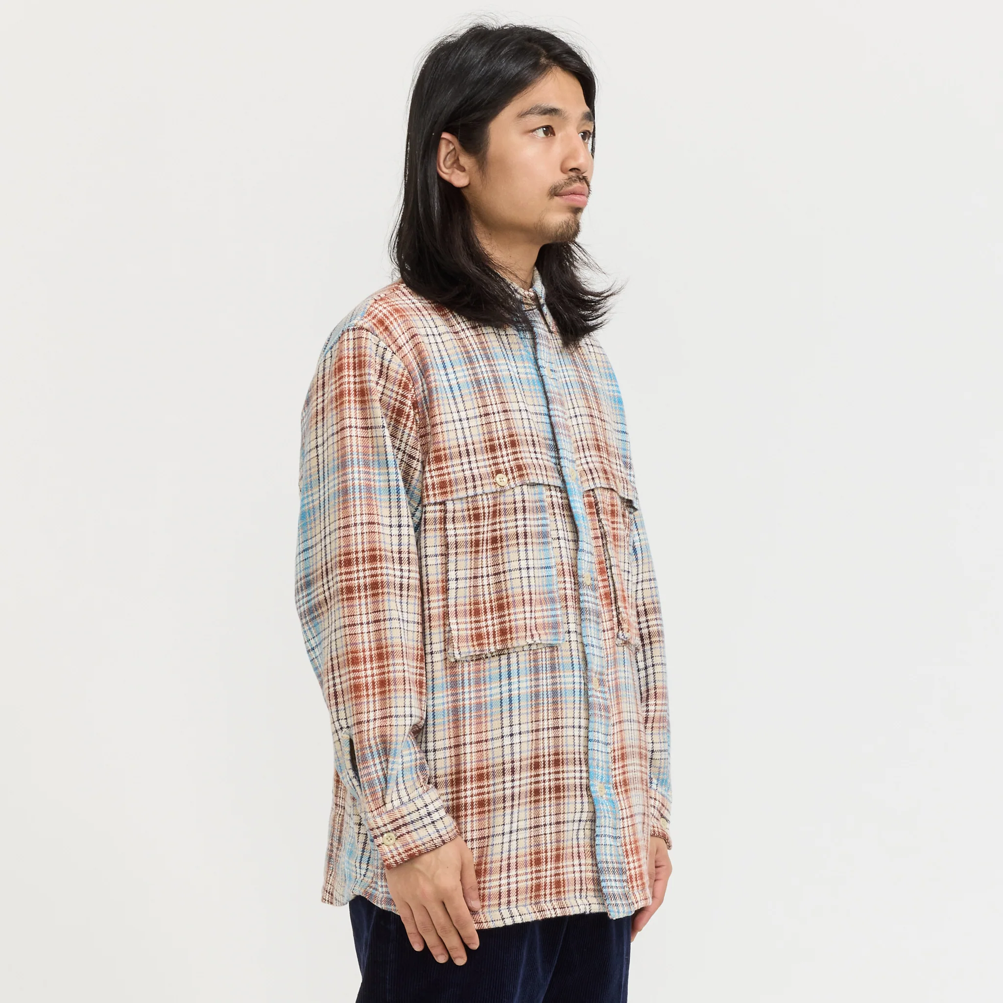 Albert Field Shirt Ivory/Blue - Image 3