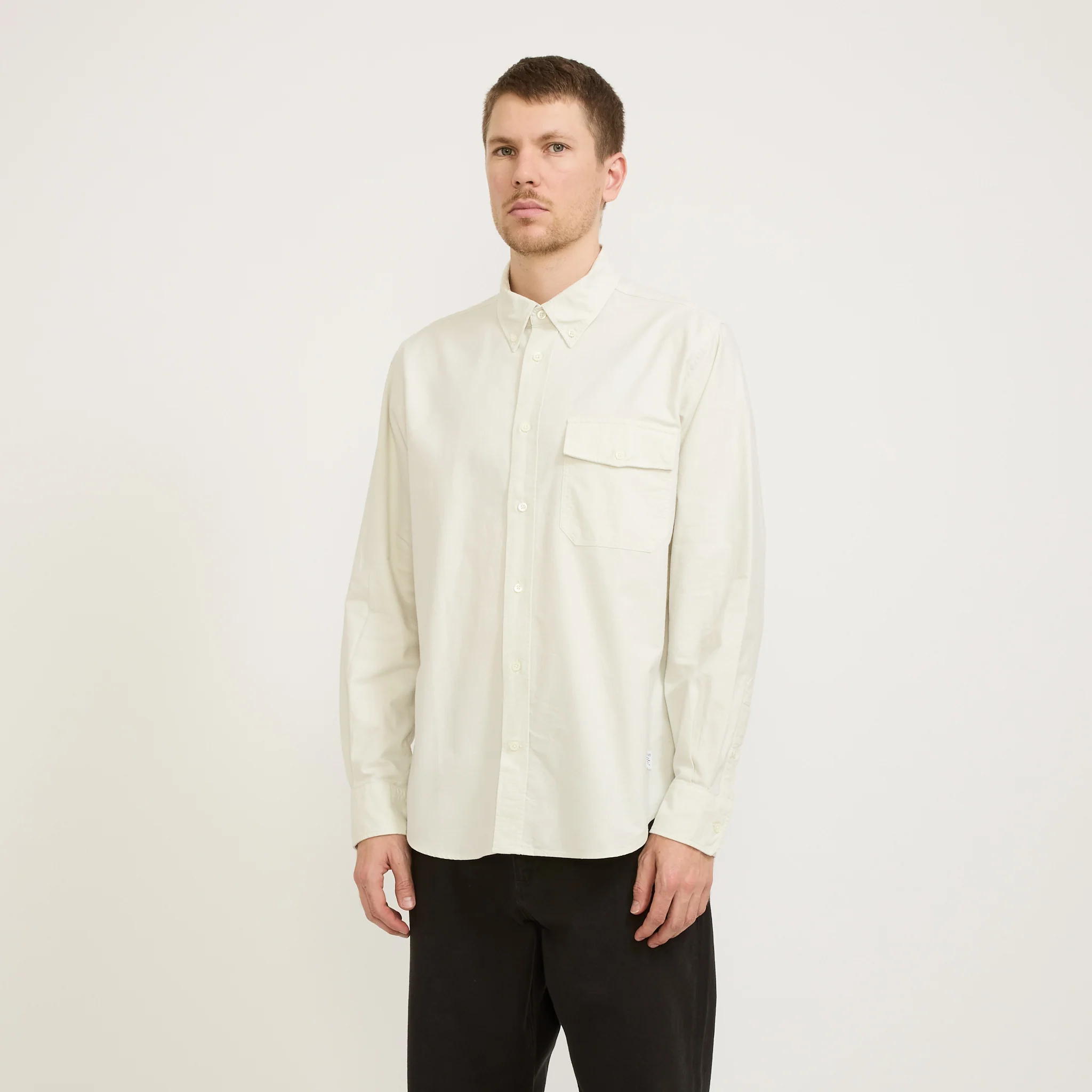 Algot Relaxed Overdyed Oxford Shirt Kit White