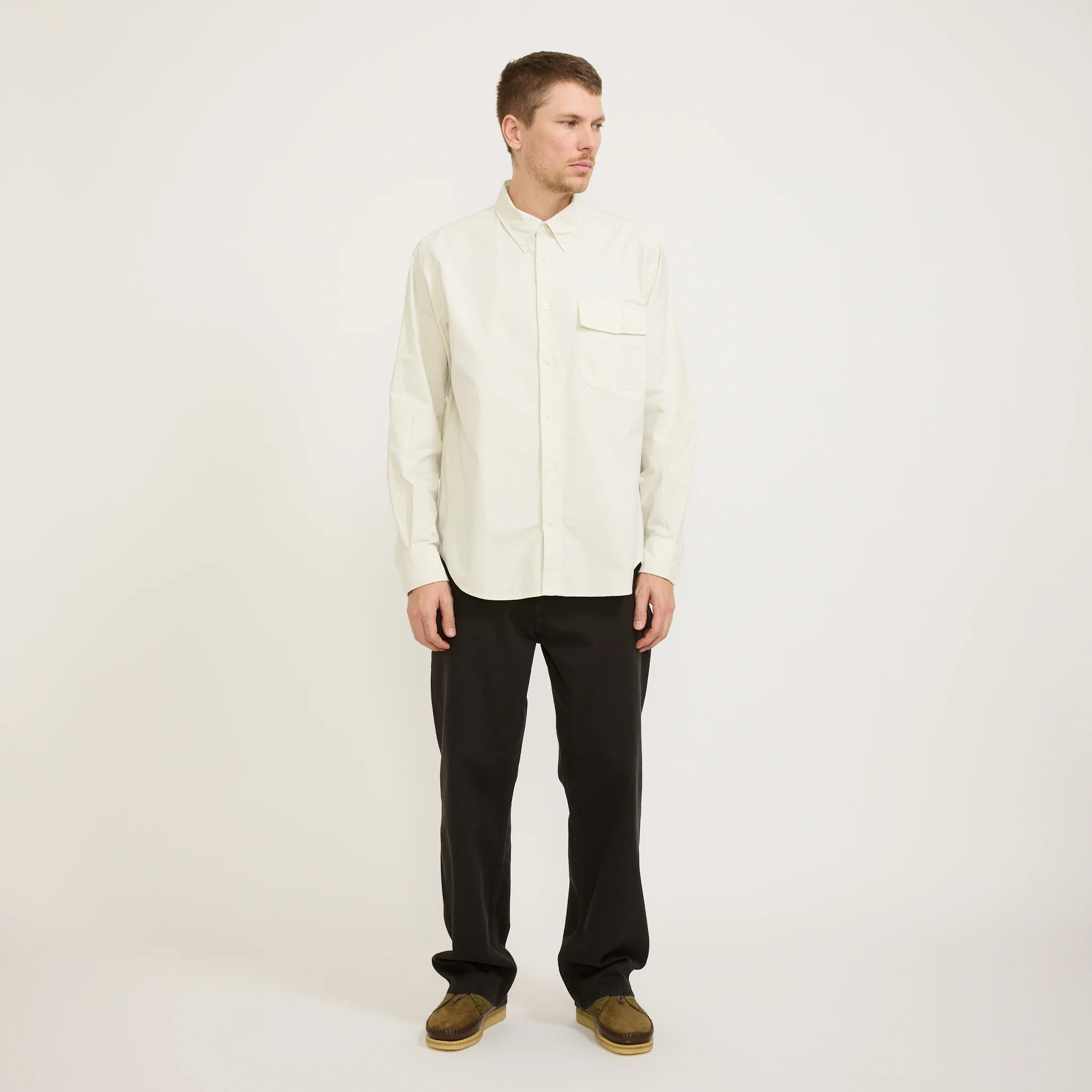 Algot Relaxed Overdyed Oxford Shirt Kit White - Image 2