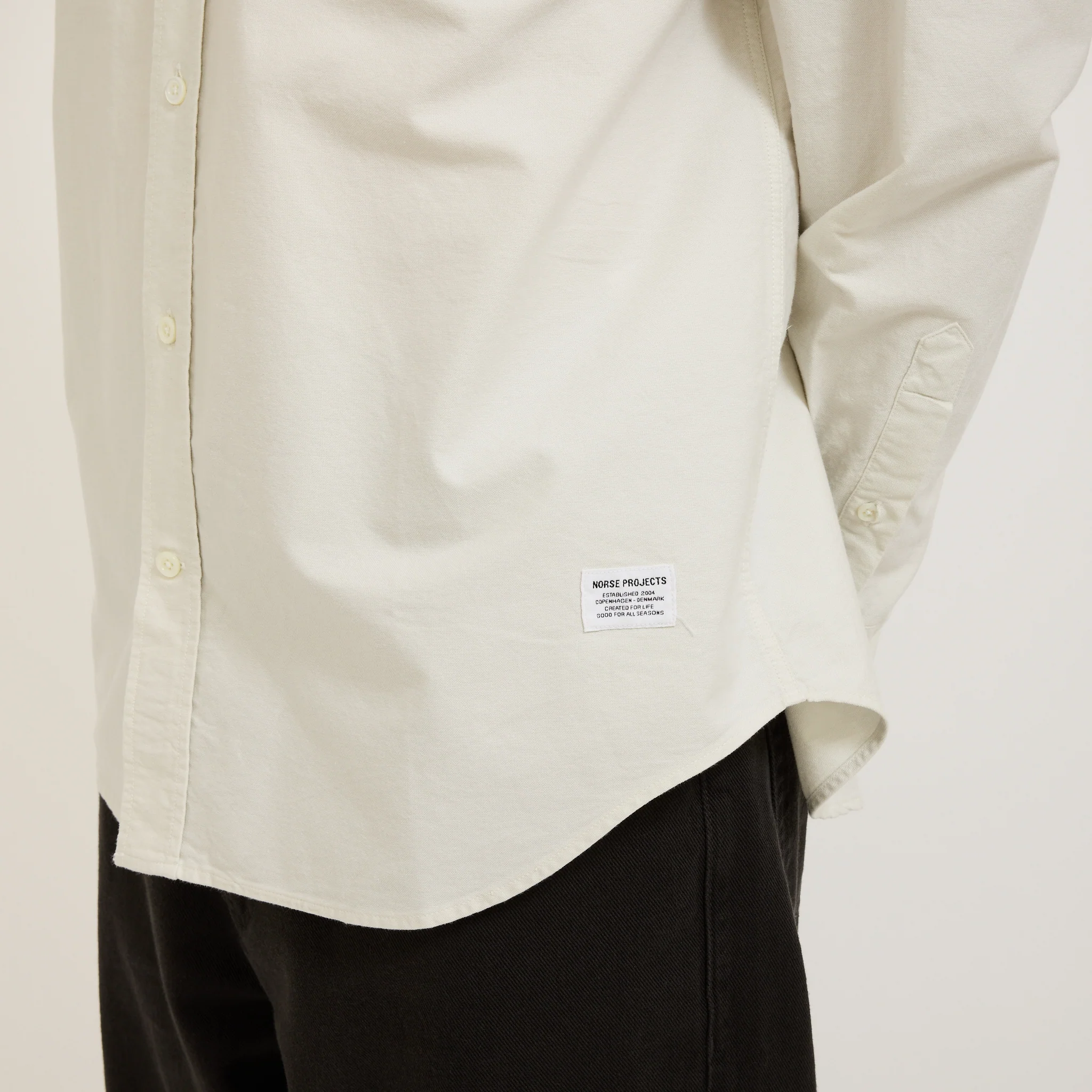 Algot Relaxed Overdyed Oxford Shirt Kit White - Image 6