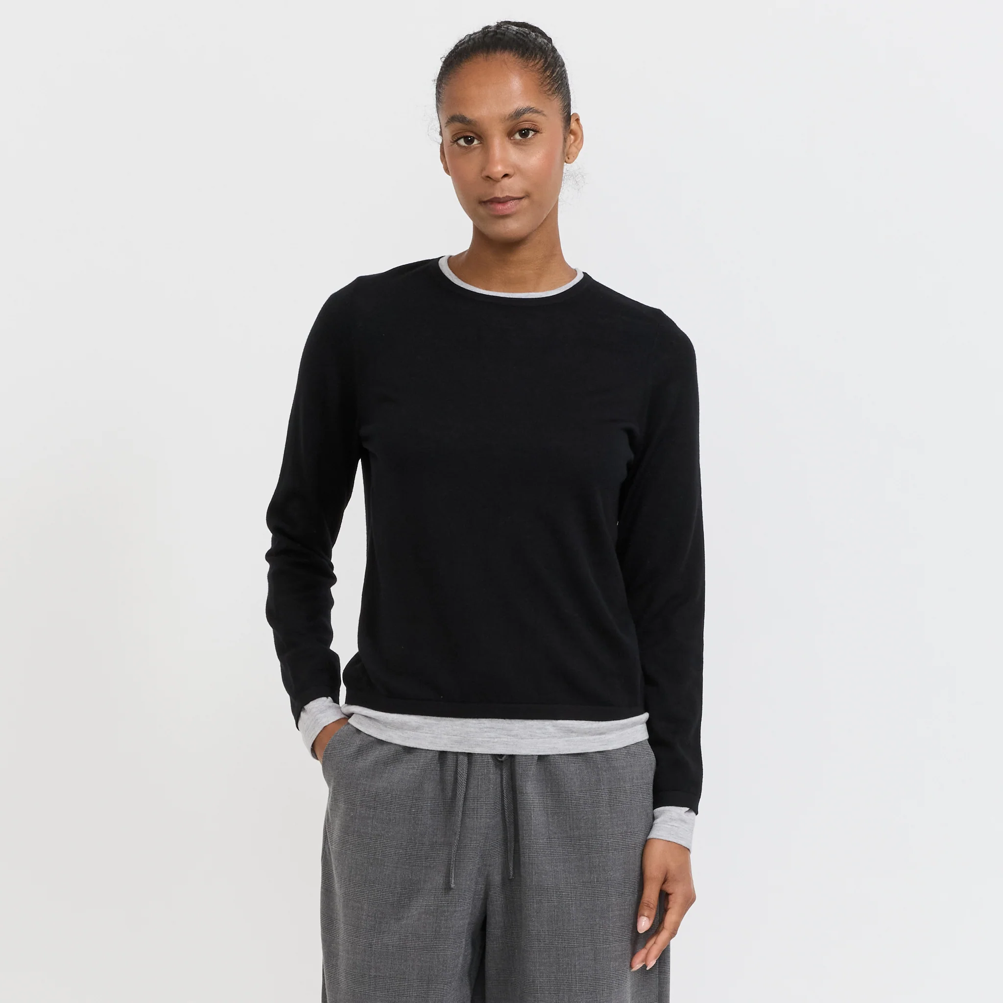 Amber Layered Sweater Black