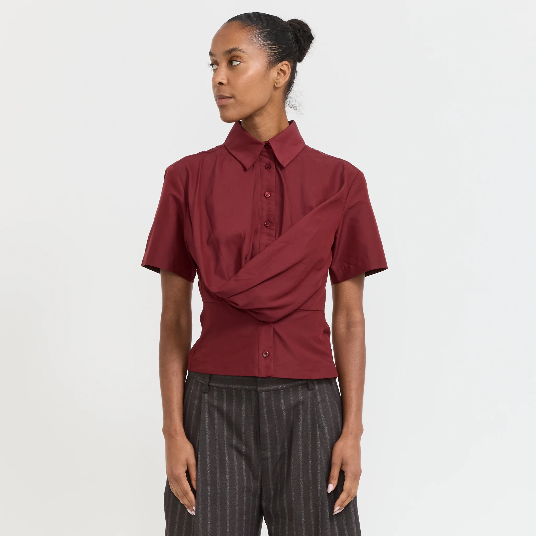 Annie Short Sleeve Shirt Dark Red