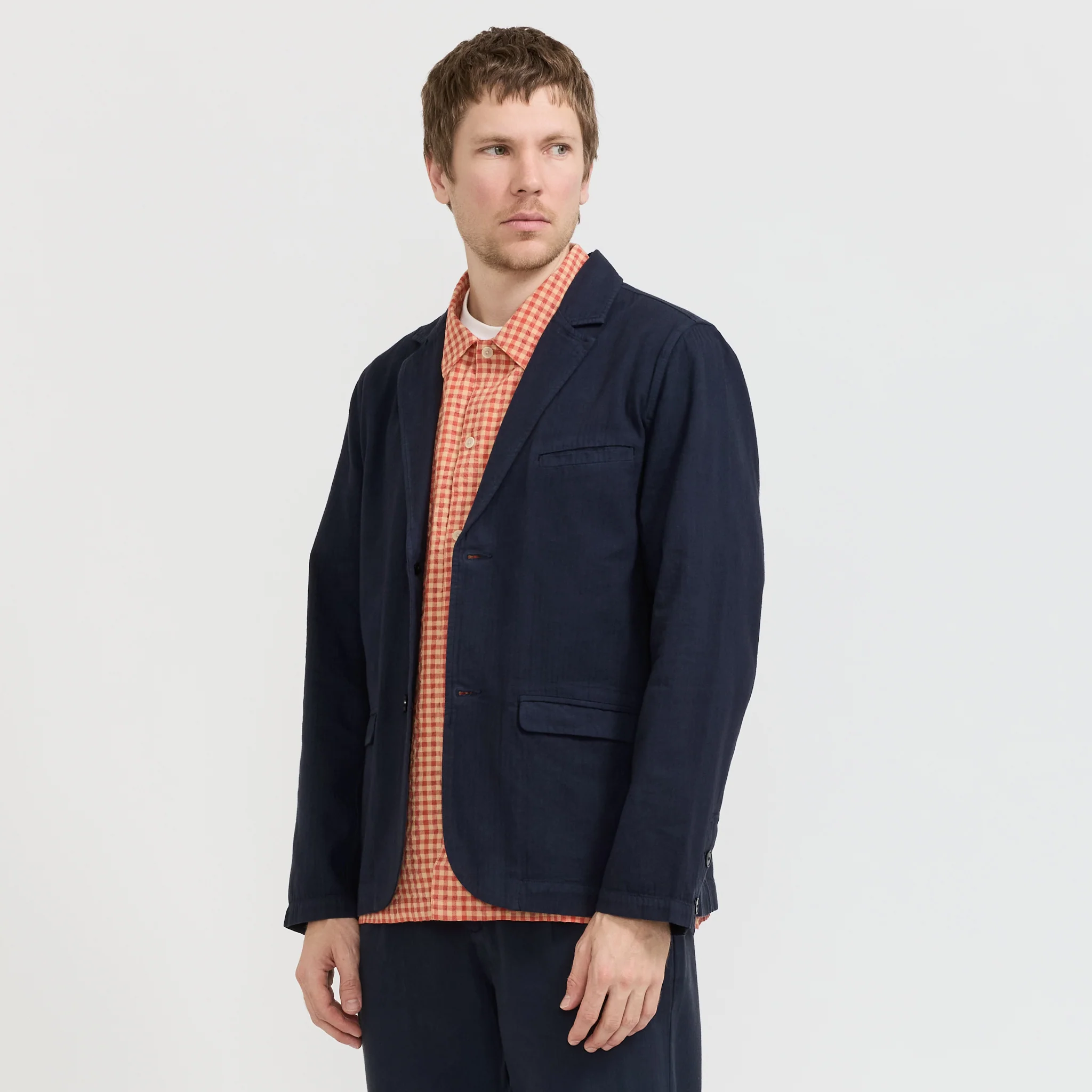 Assembly Blazer Navy Herringbone