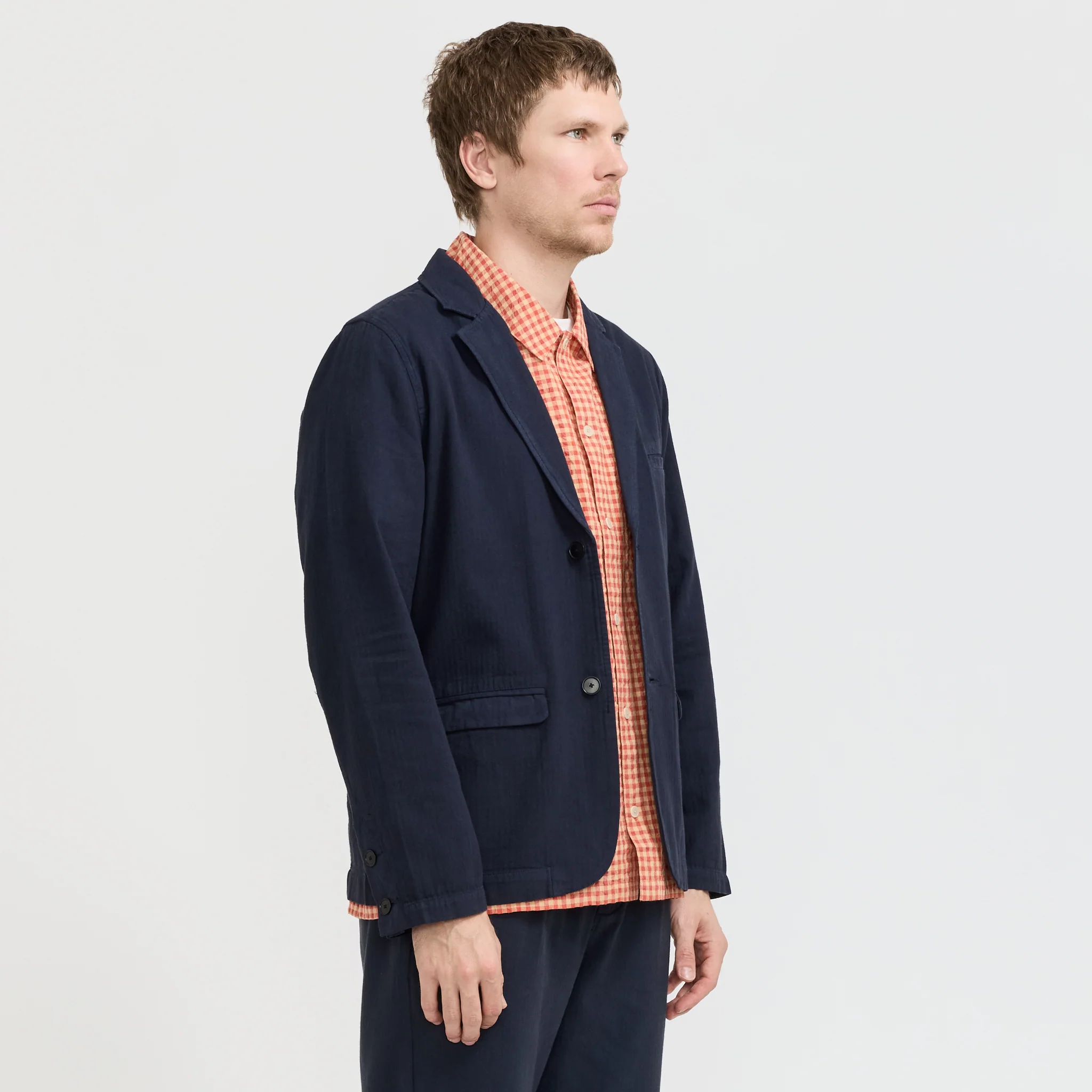 Assembly Blazer Navy Herringbone - Image 3