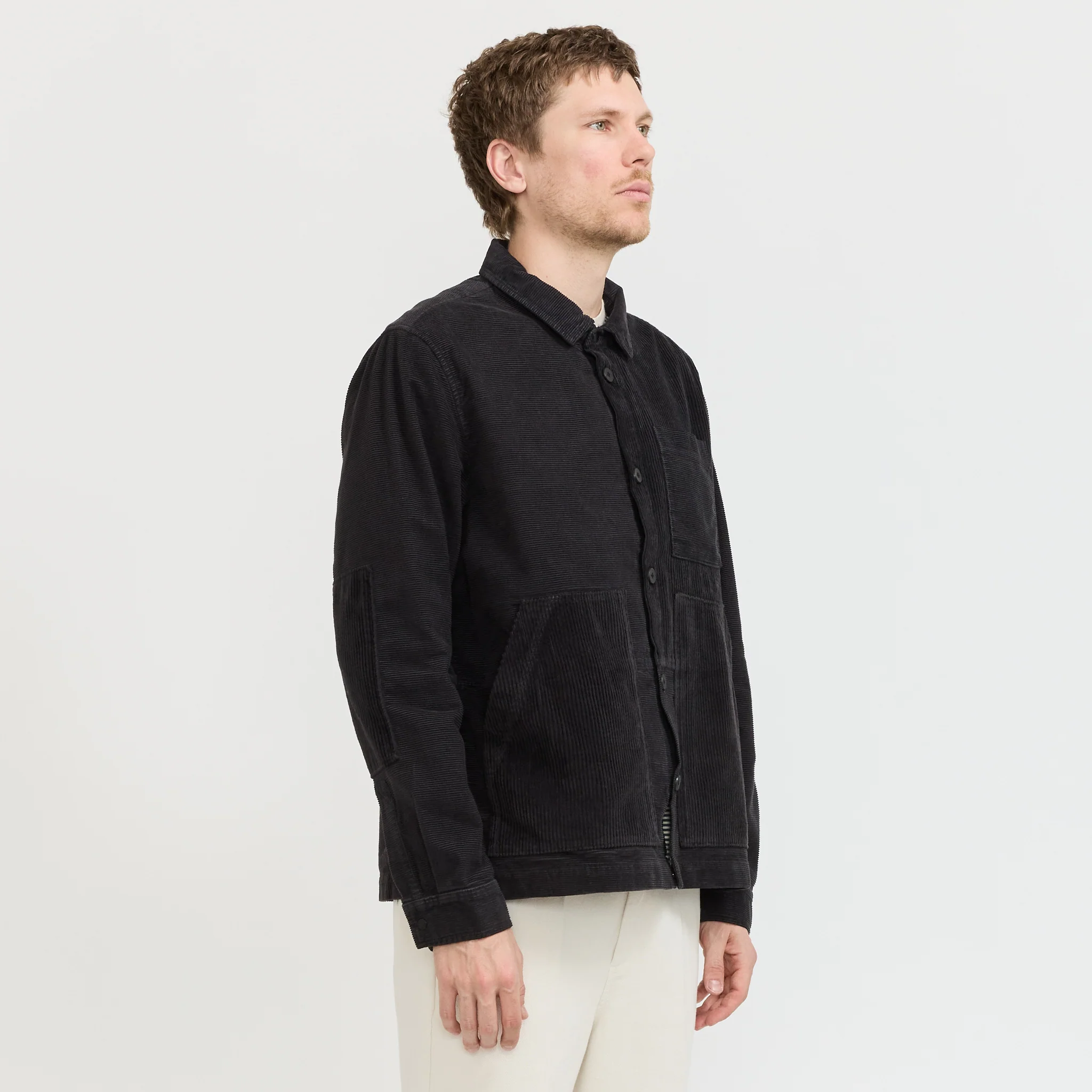 Assembly Worker Jacket Soft Black Cord Mix - Image 3