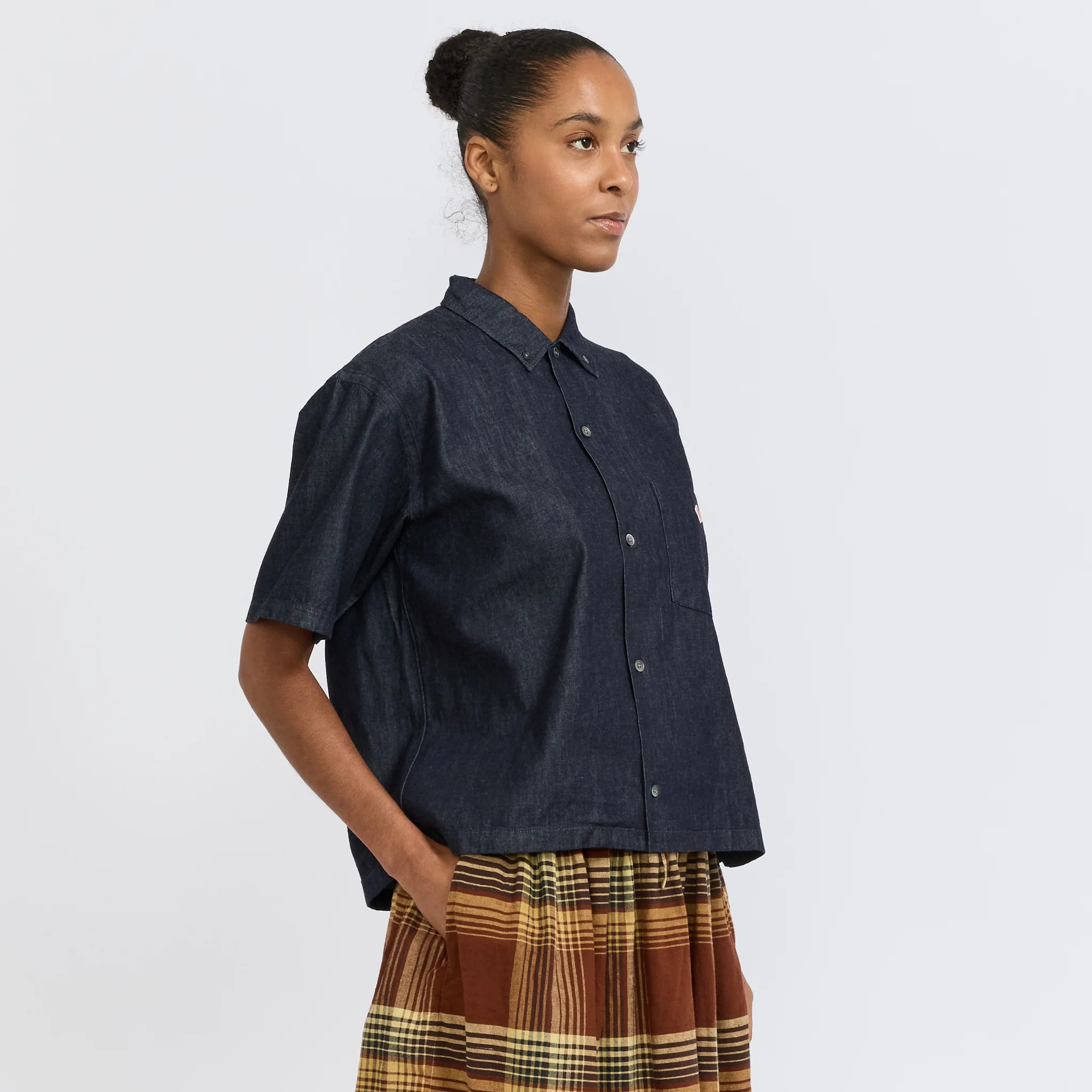 B.D. Button S/S Shirt Indigo - Image 3