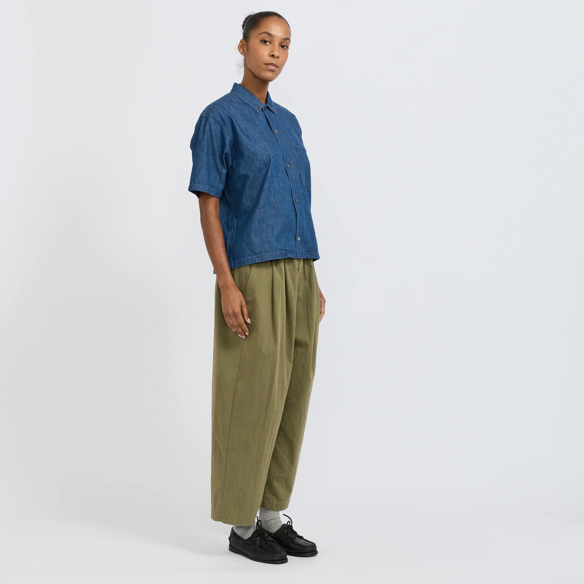 B.D. Button S/S Shirt Light Indigo - Image 2