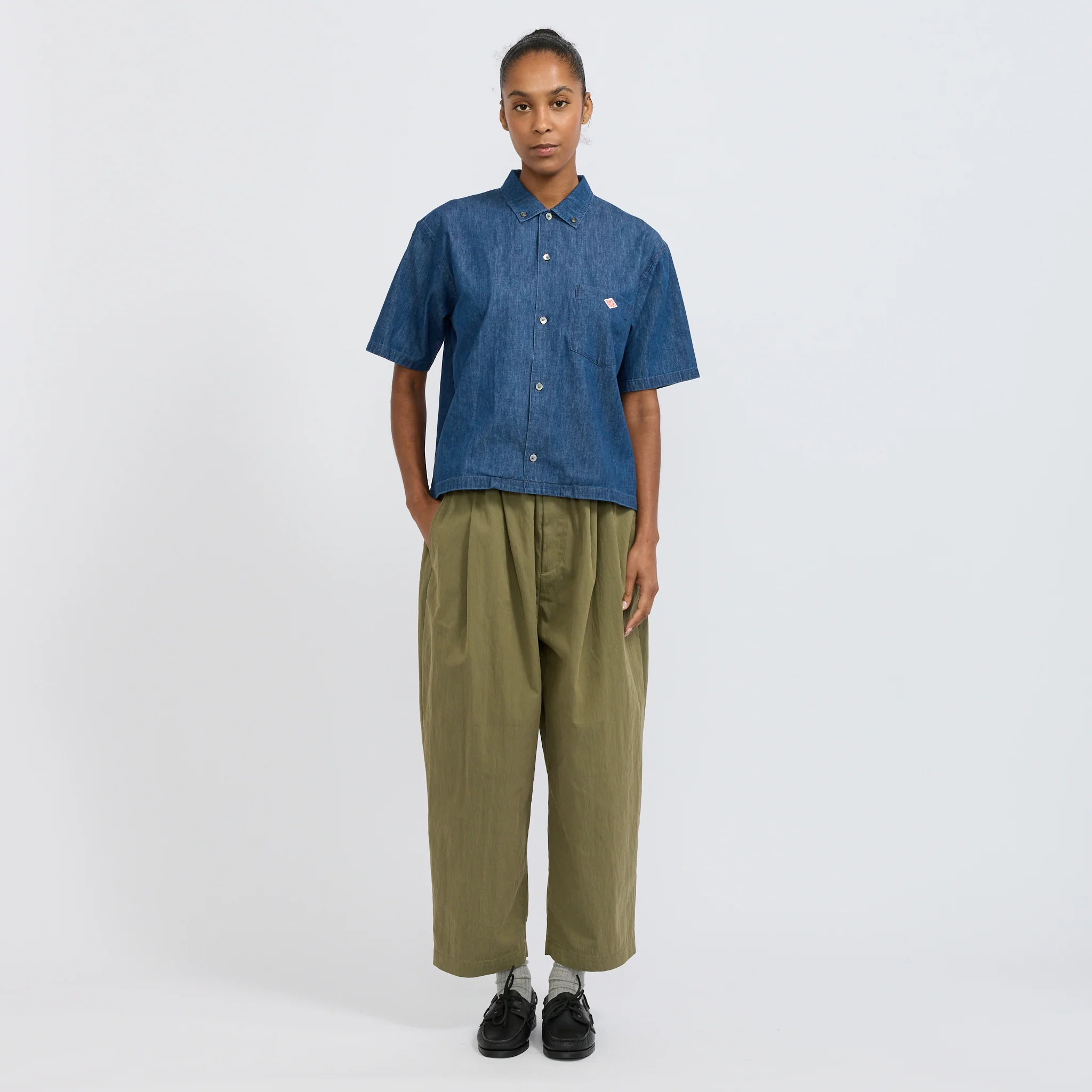 B.D. Button S/S Shirt Light Indigo - Image 6