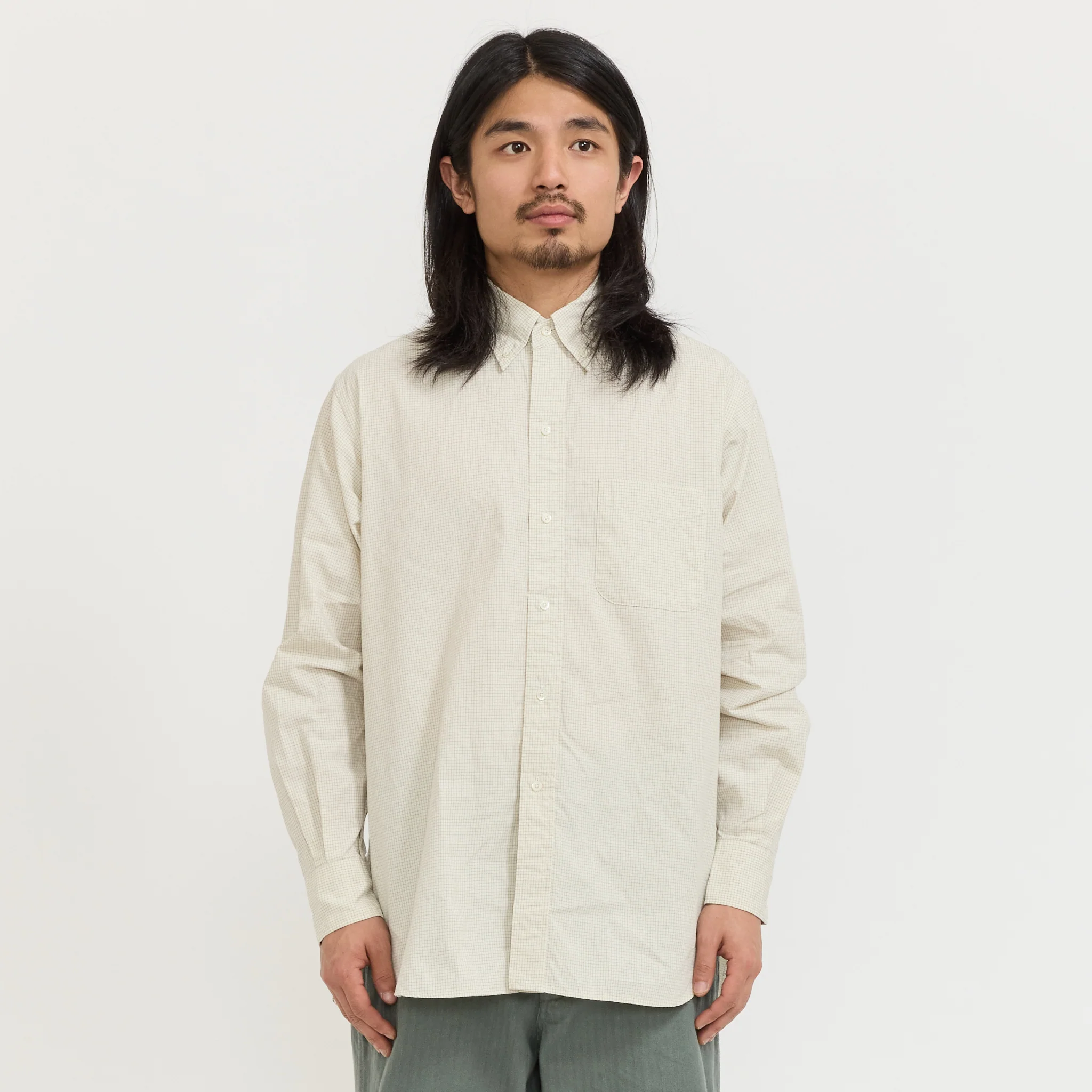 B.D. Classic Fit Graph Plaid Shirt White