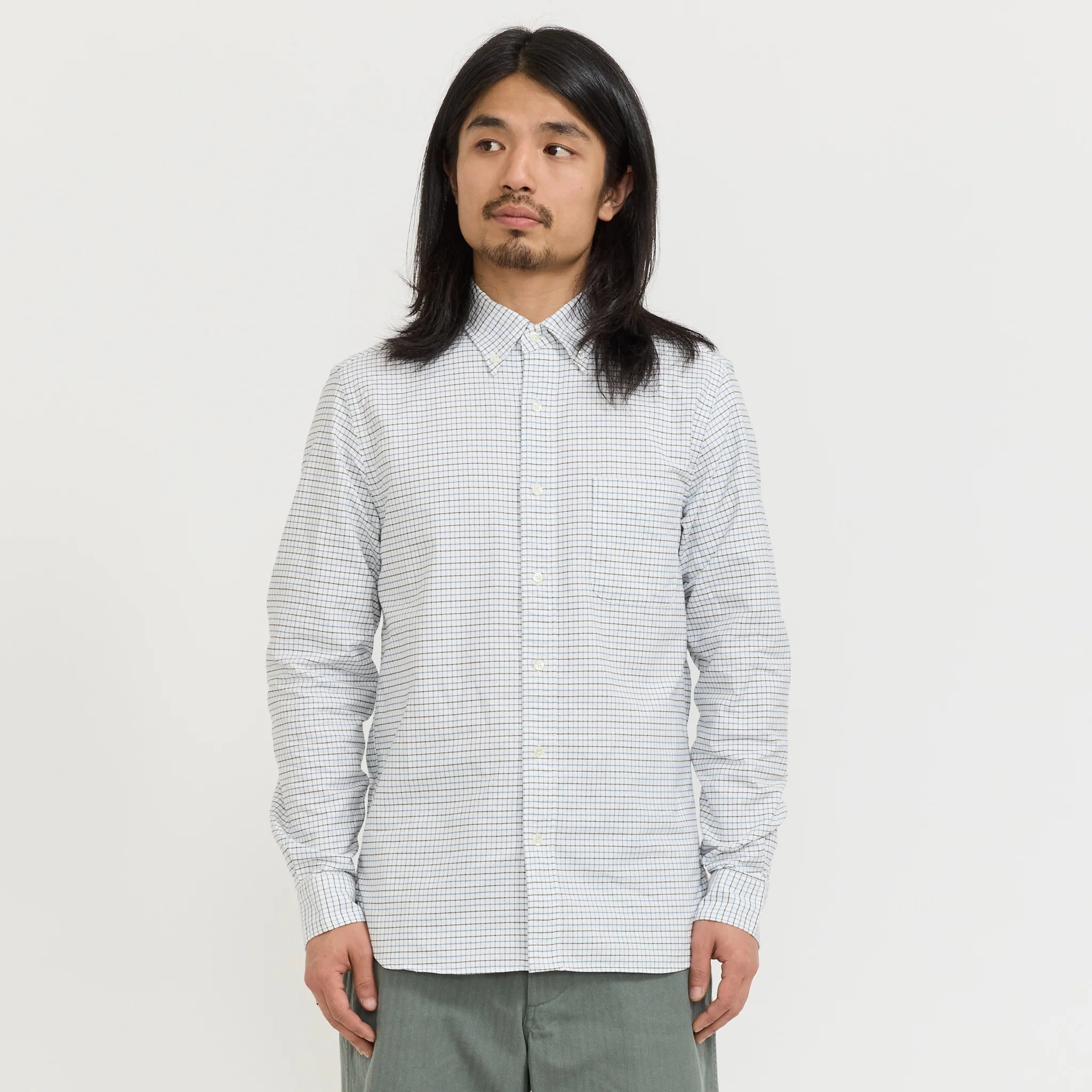 B.D. Oxford Tattersall Shirt Blue