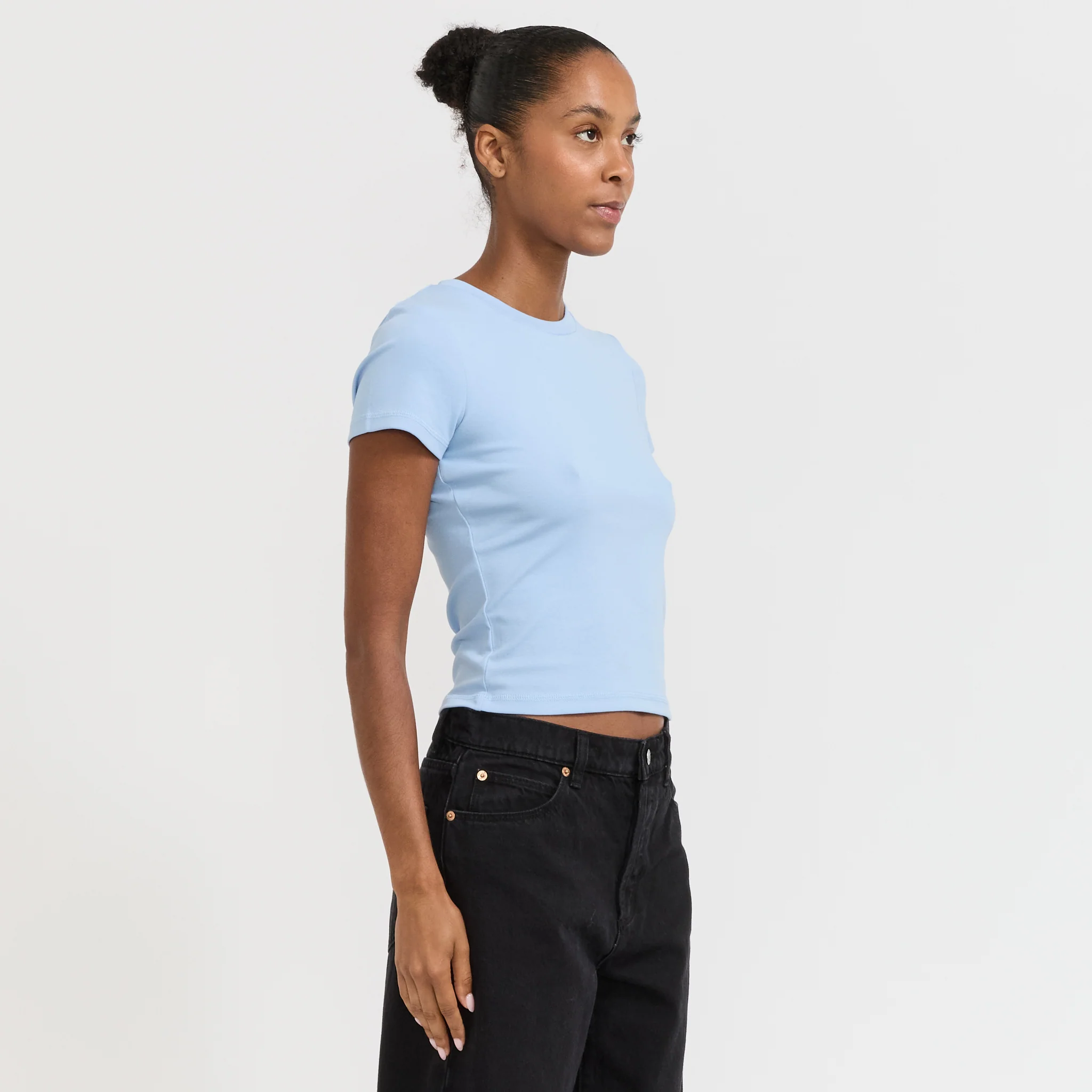 Baby Tee Plain Soft Blue - Image 3