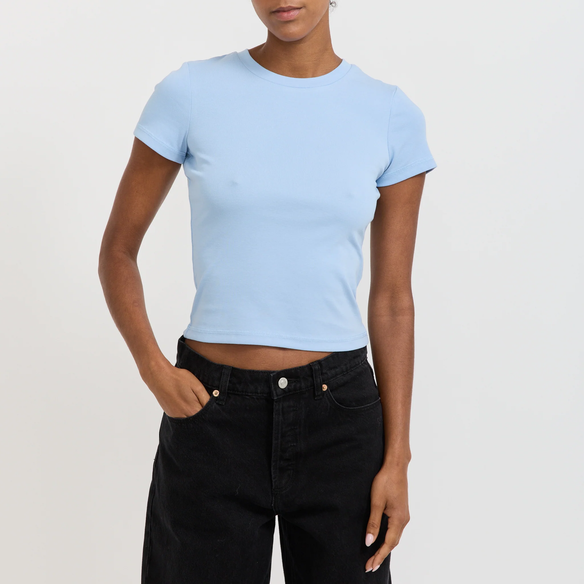 Baby Tee Plain Soft Blue - Image 5