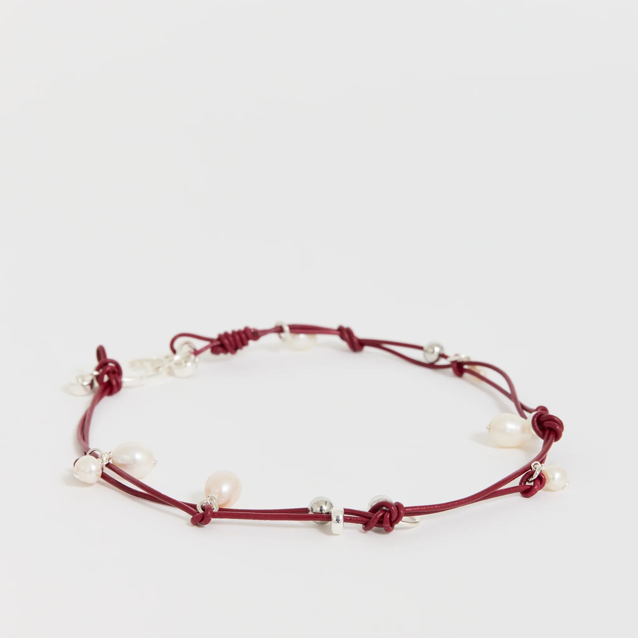 Barb Charm Necklace Burgundy