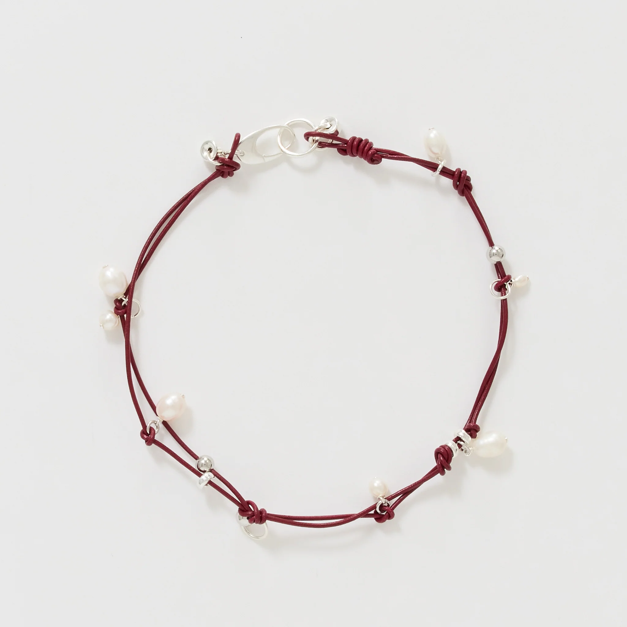 Barb Charm Necklace Burgundy - Image 2