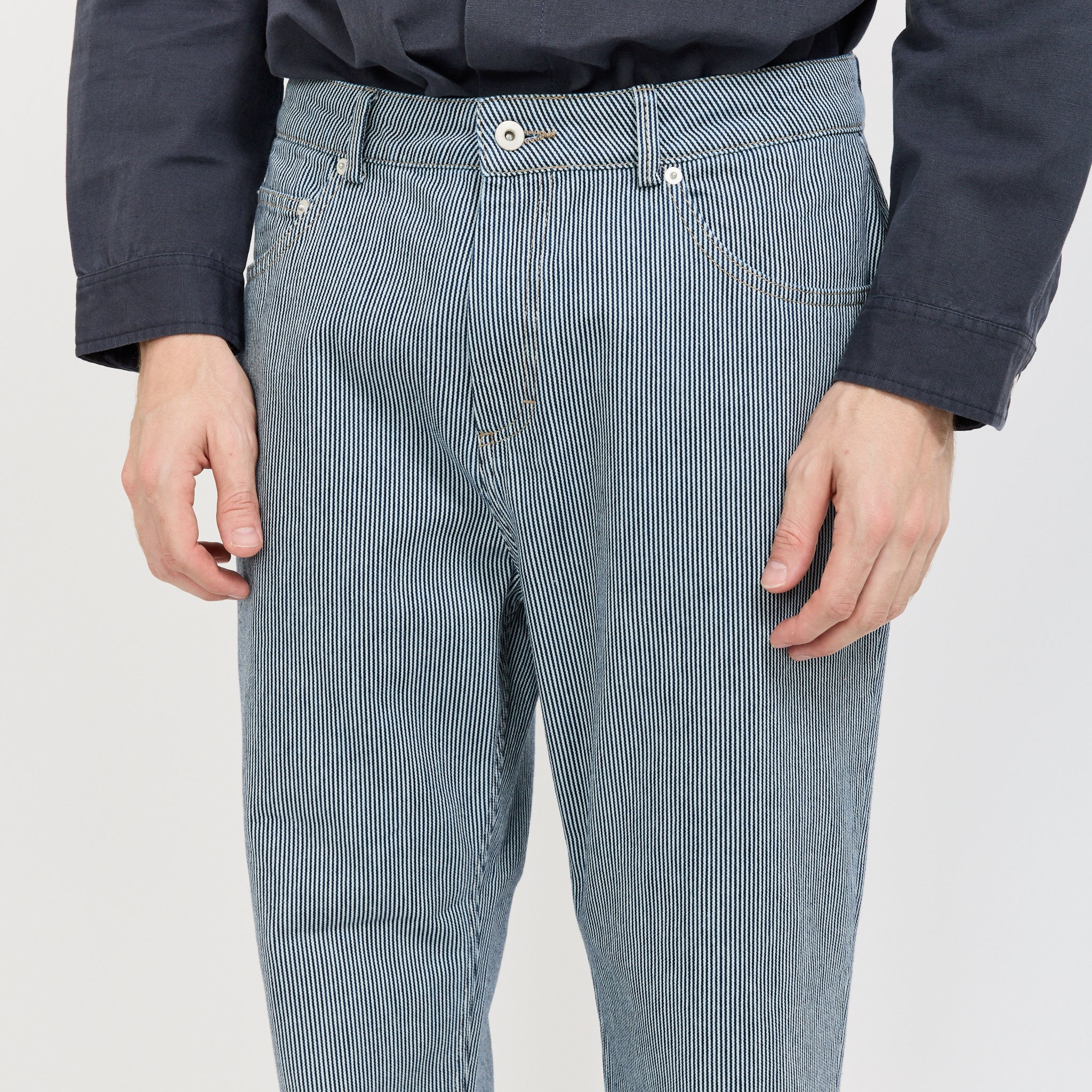 Barrel Leg Jean Indigo Ticking Stripe - Image 5