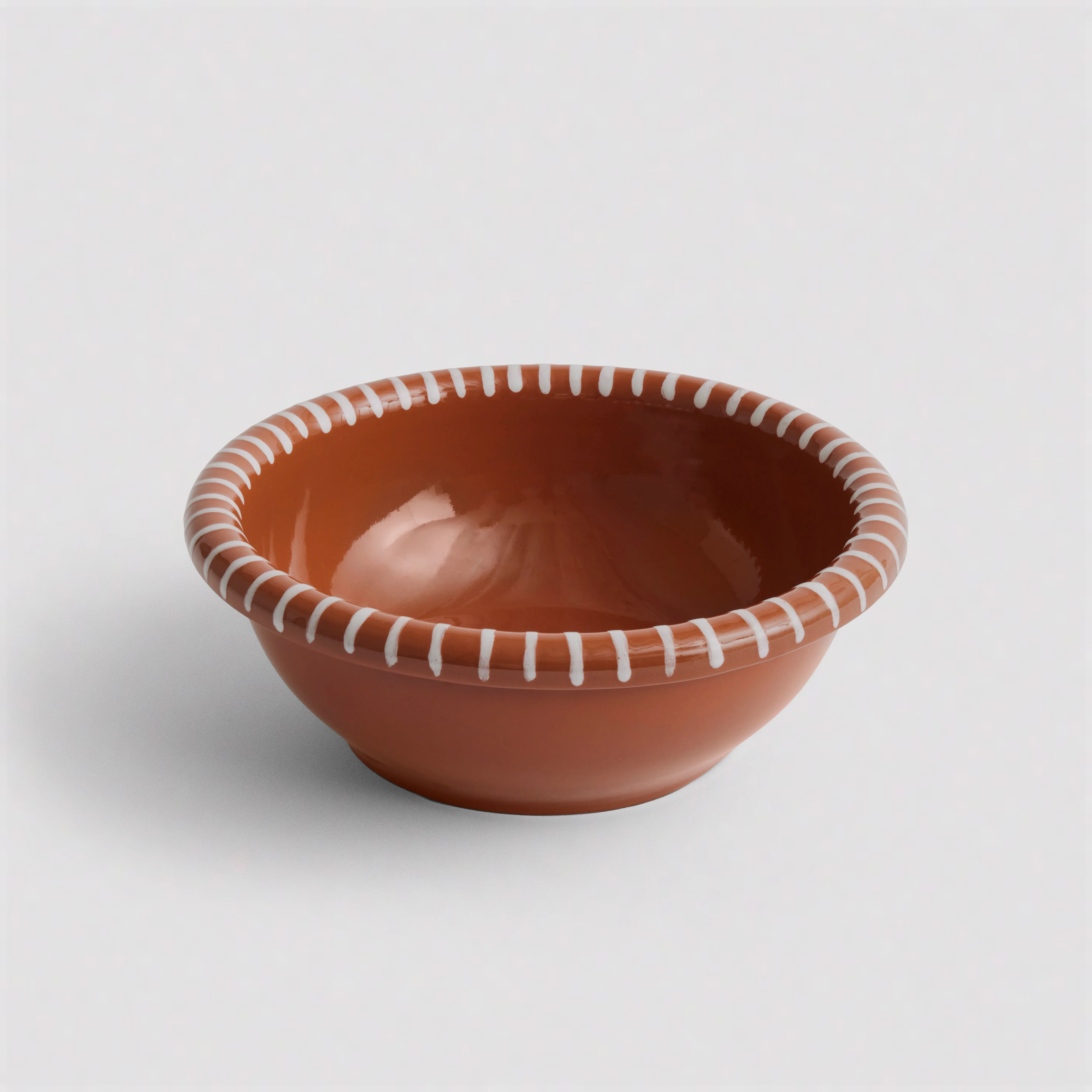 Barro Salad Bowl Large Natural with Stripes