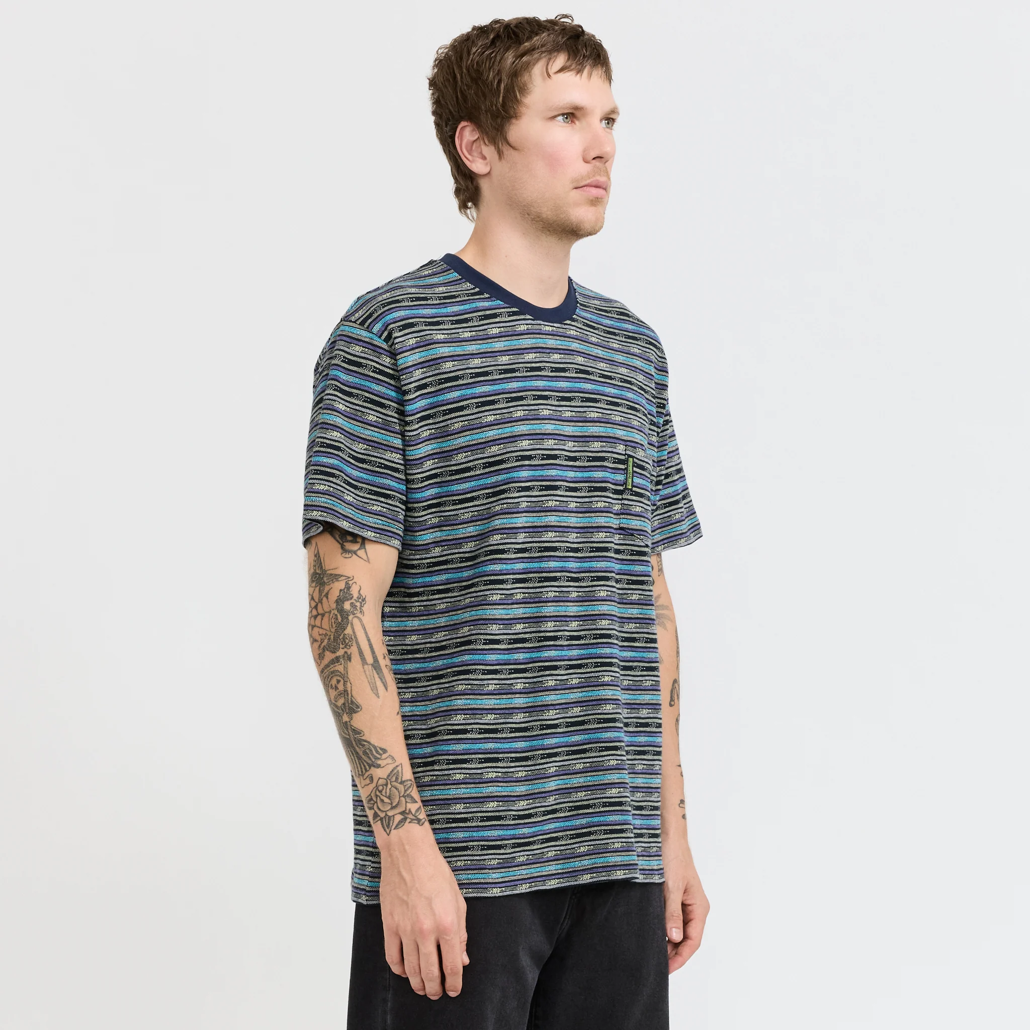 Be Striped Tee Navy - Image 3