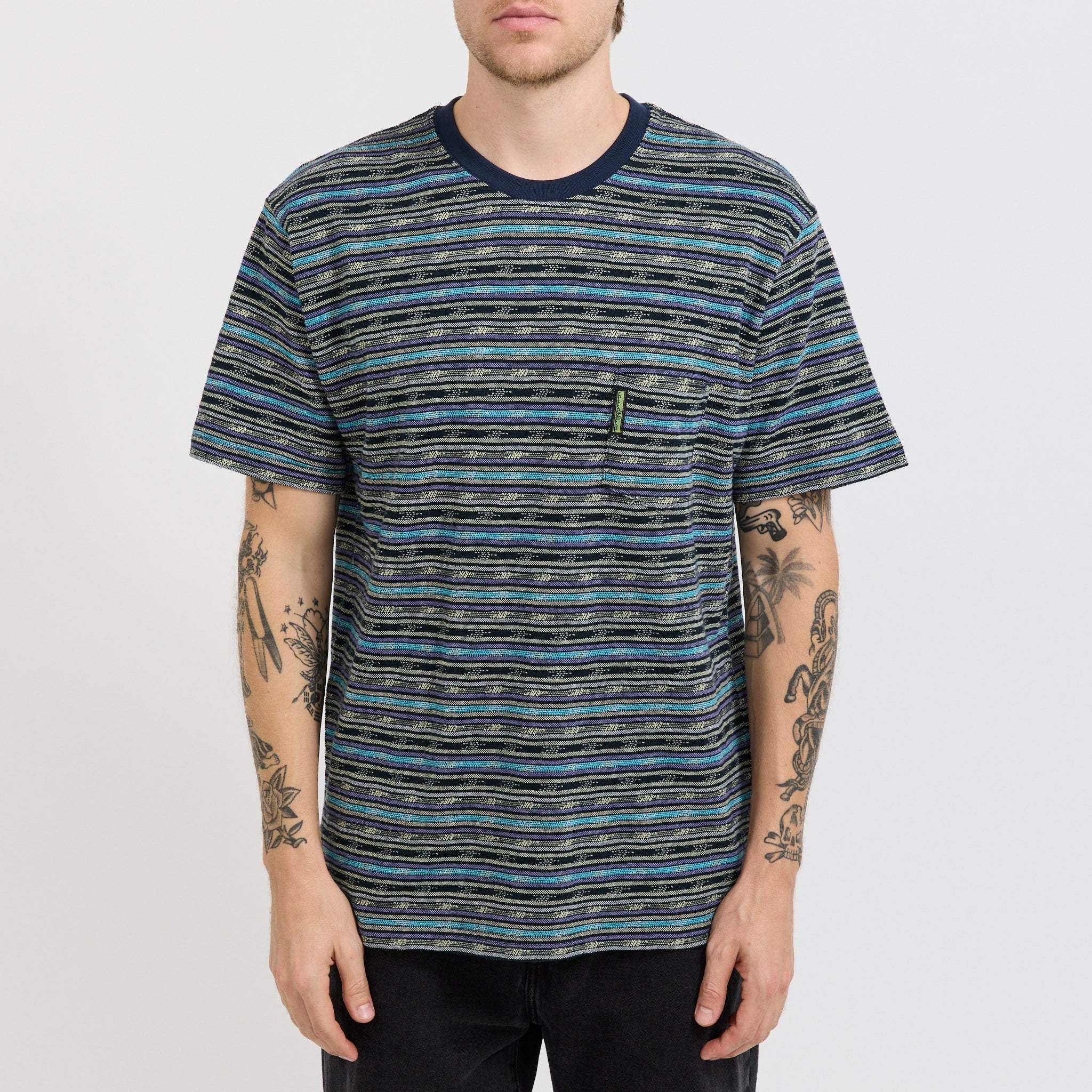 Be Striped Tee Navy - Image 5