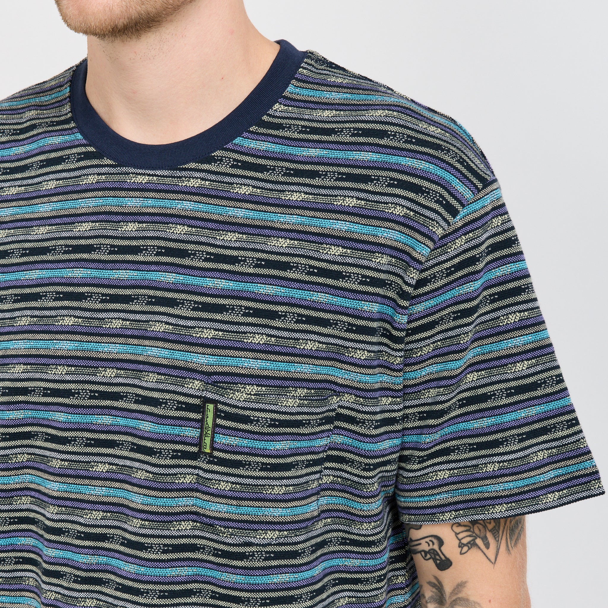 Be Striped Tee Navy - Image 6