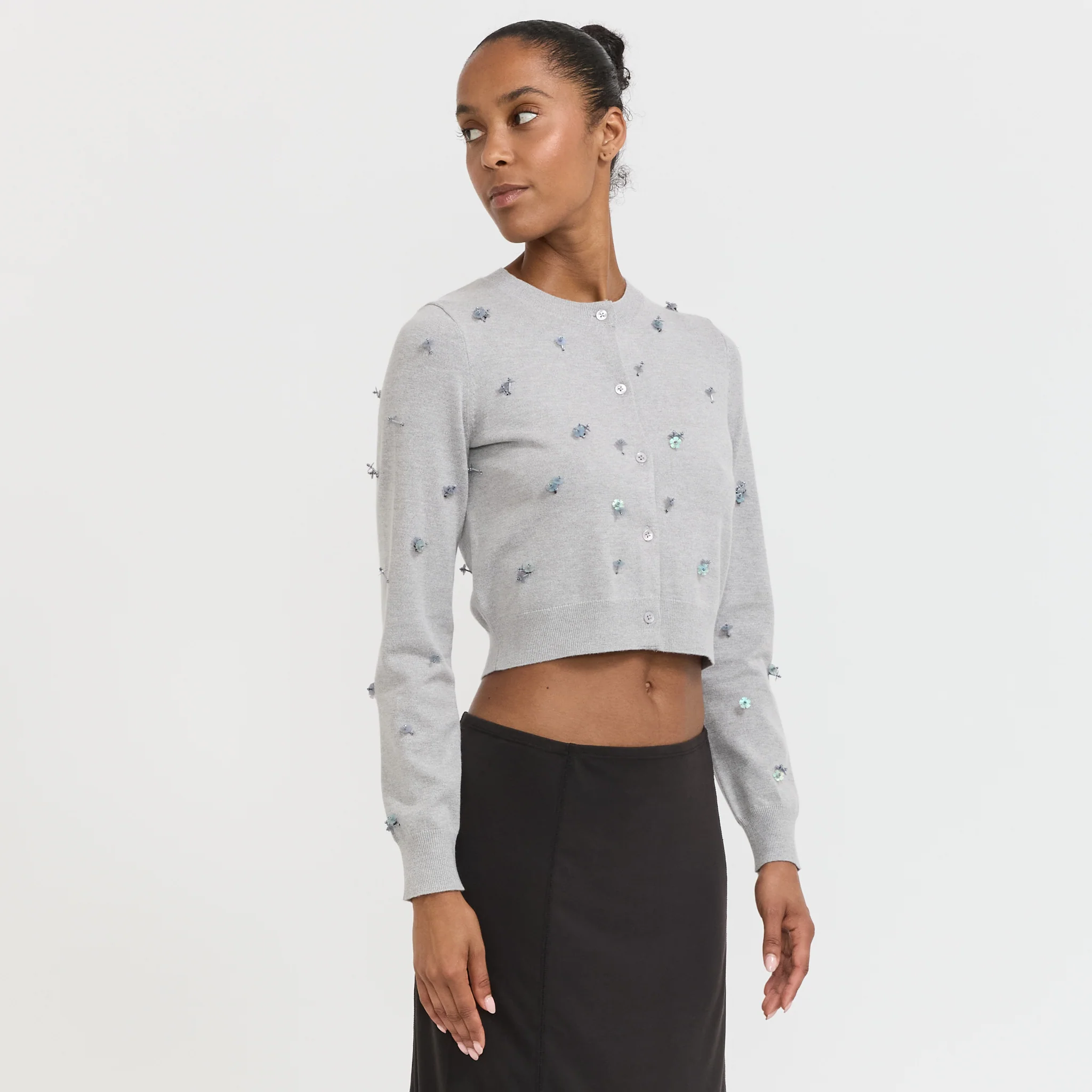 Beaded Cardigan Grey - Image 3
