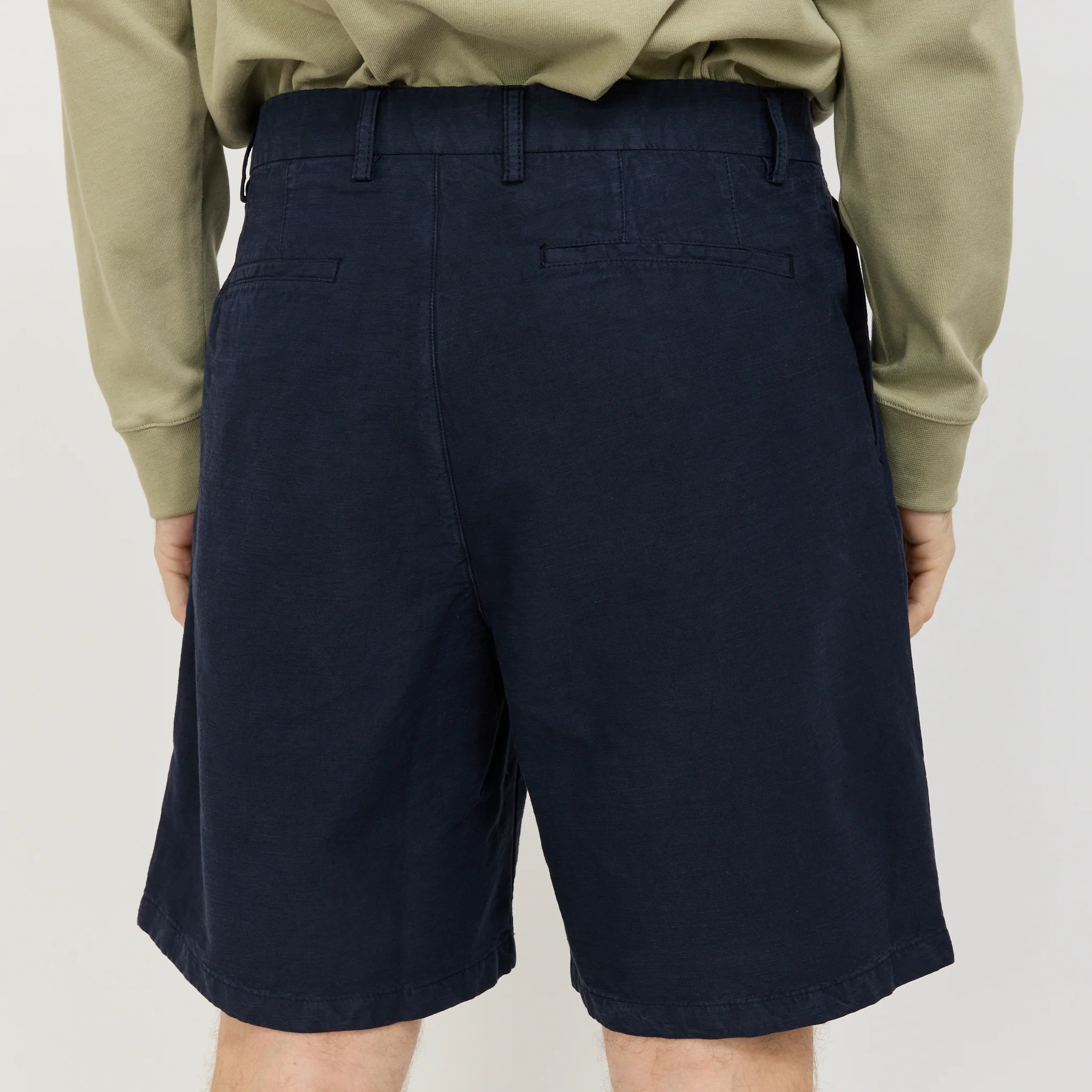 Benn Cotton Linen Shorts Dark Navy - Image 6