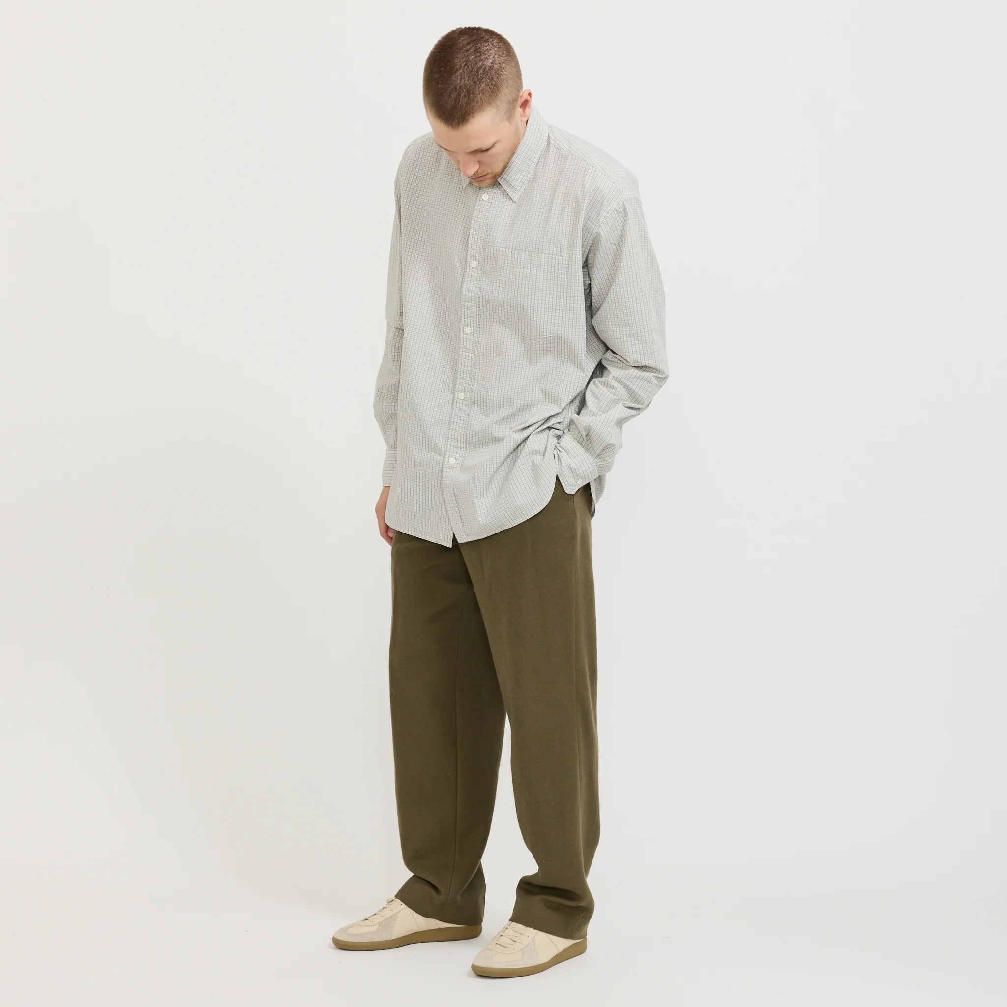 Benn Relaxed Cavalry Cotton Wool Pleated Trouser - Image 2