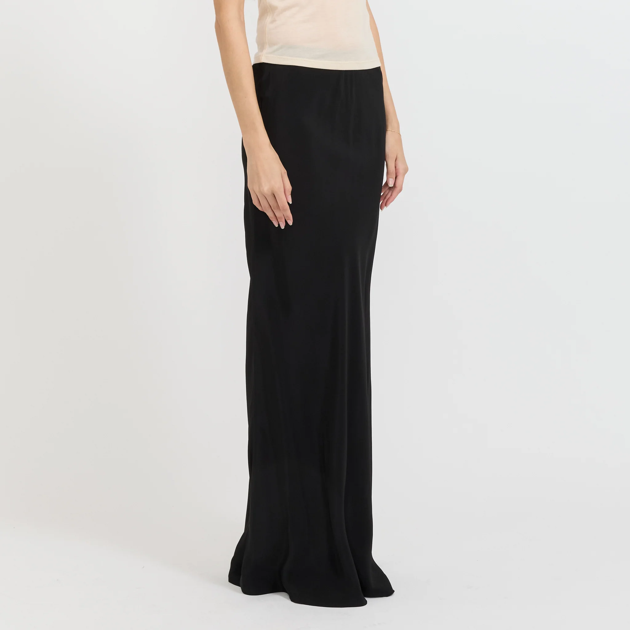 Bias Half Slip Silk Skirt Black - Image 3