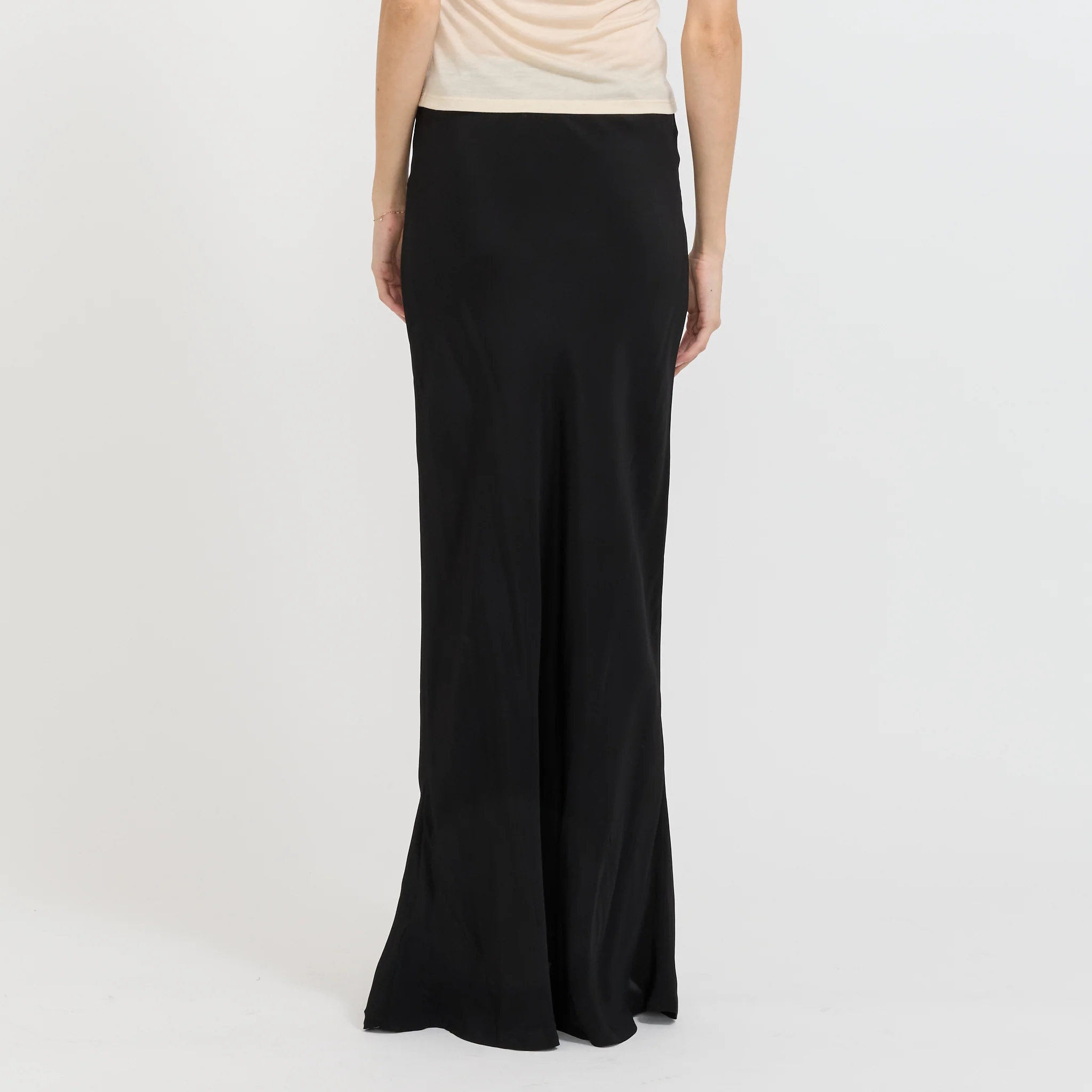 Bias Half Slip Silk Skirt Black - Image 4
